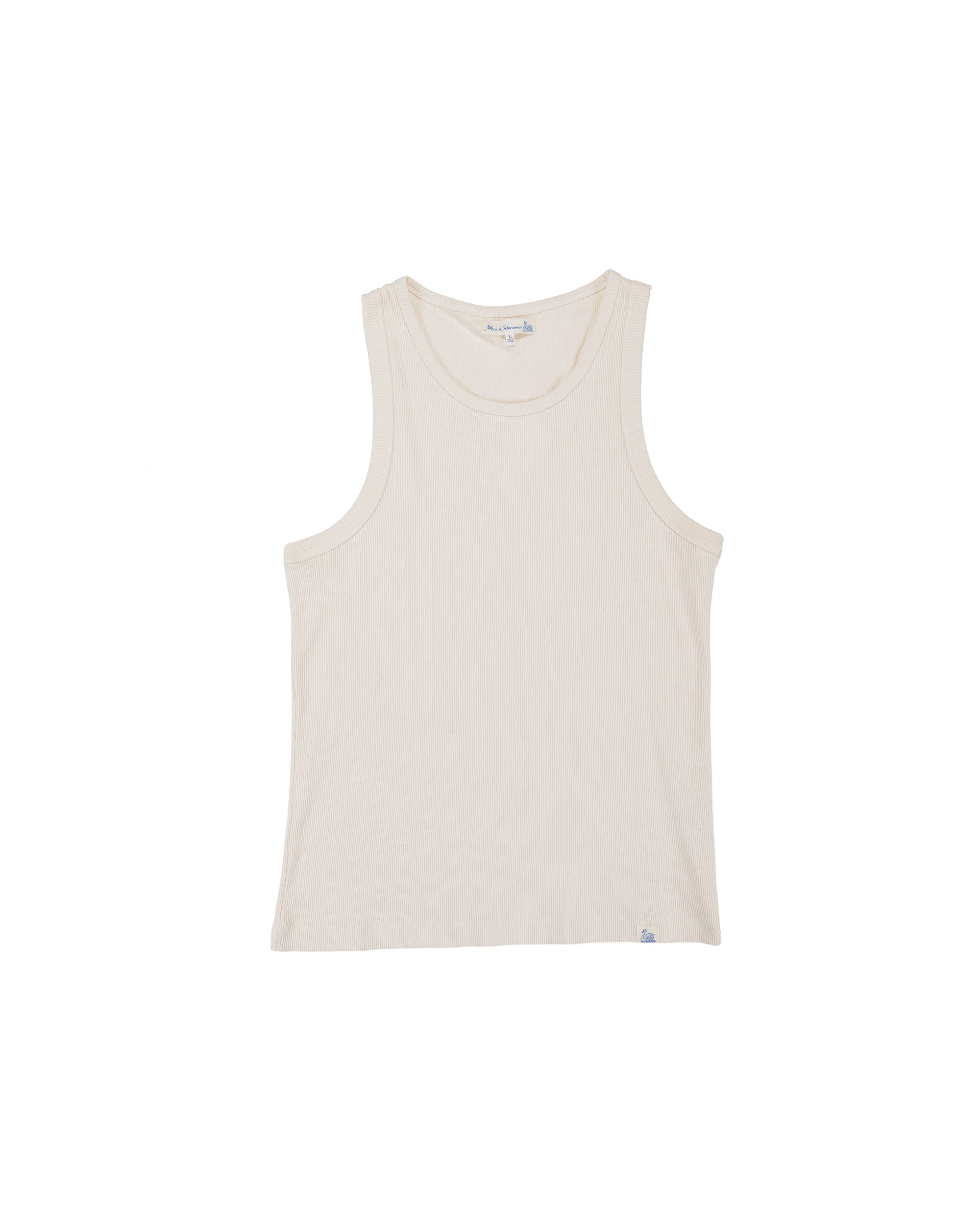 Merz B. Schwanen RIBTANK01 Iconic Ribbed Cotton Tank Top Nature