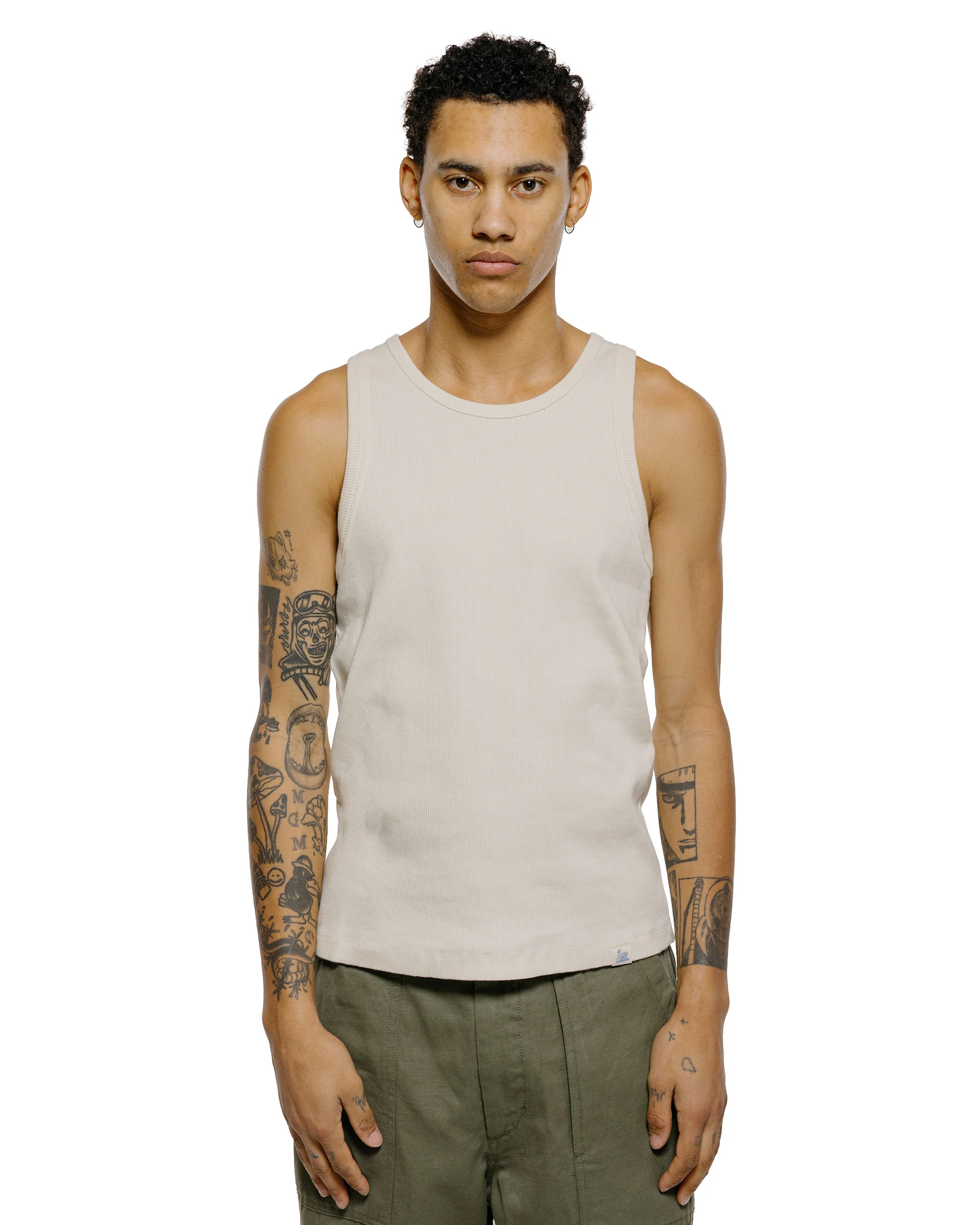 Merz B. Schwanen RIBTANK01 Iconic Ribbed Cotton Tank Top Nature - Image 2