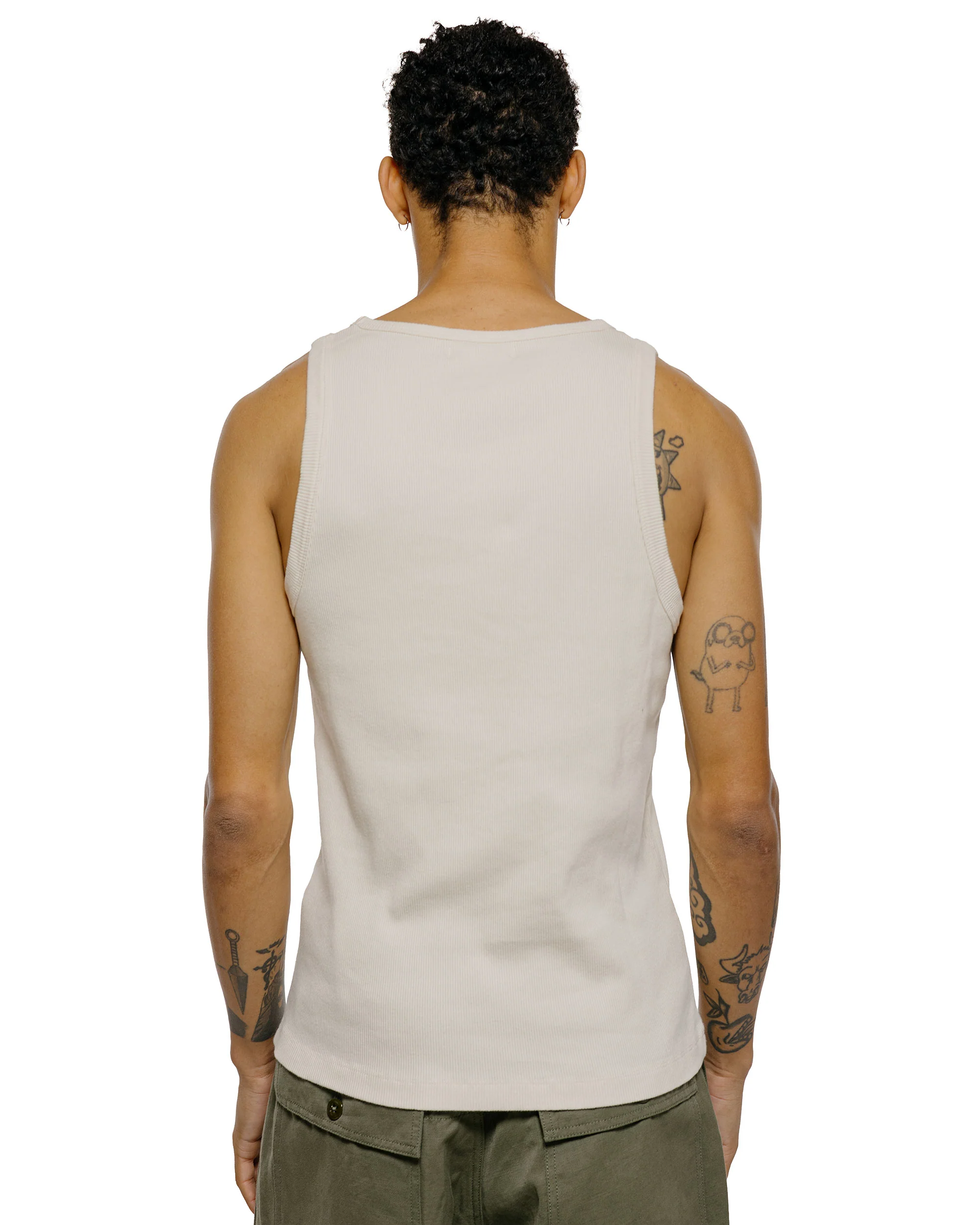 Merz B. Schwanen RIBTANK01 Iconic Ribbed Cotton Tank Top Nature - Image 3
