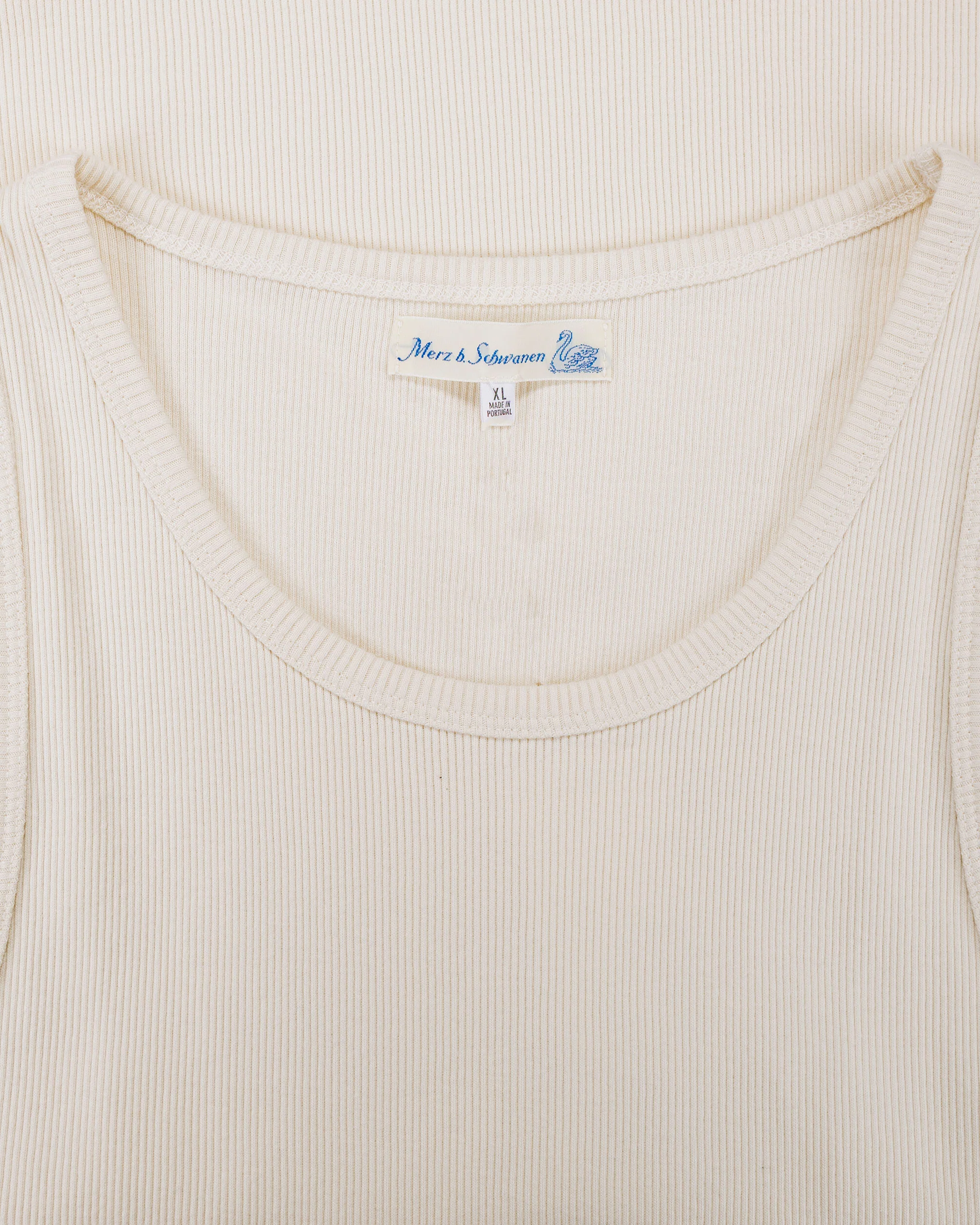Merz B. Schwanen RIBTANK01 Iconic Ribbed Cotton Tank Top Nature - Image 4