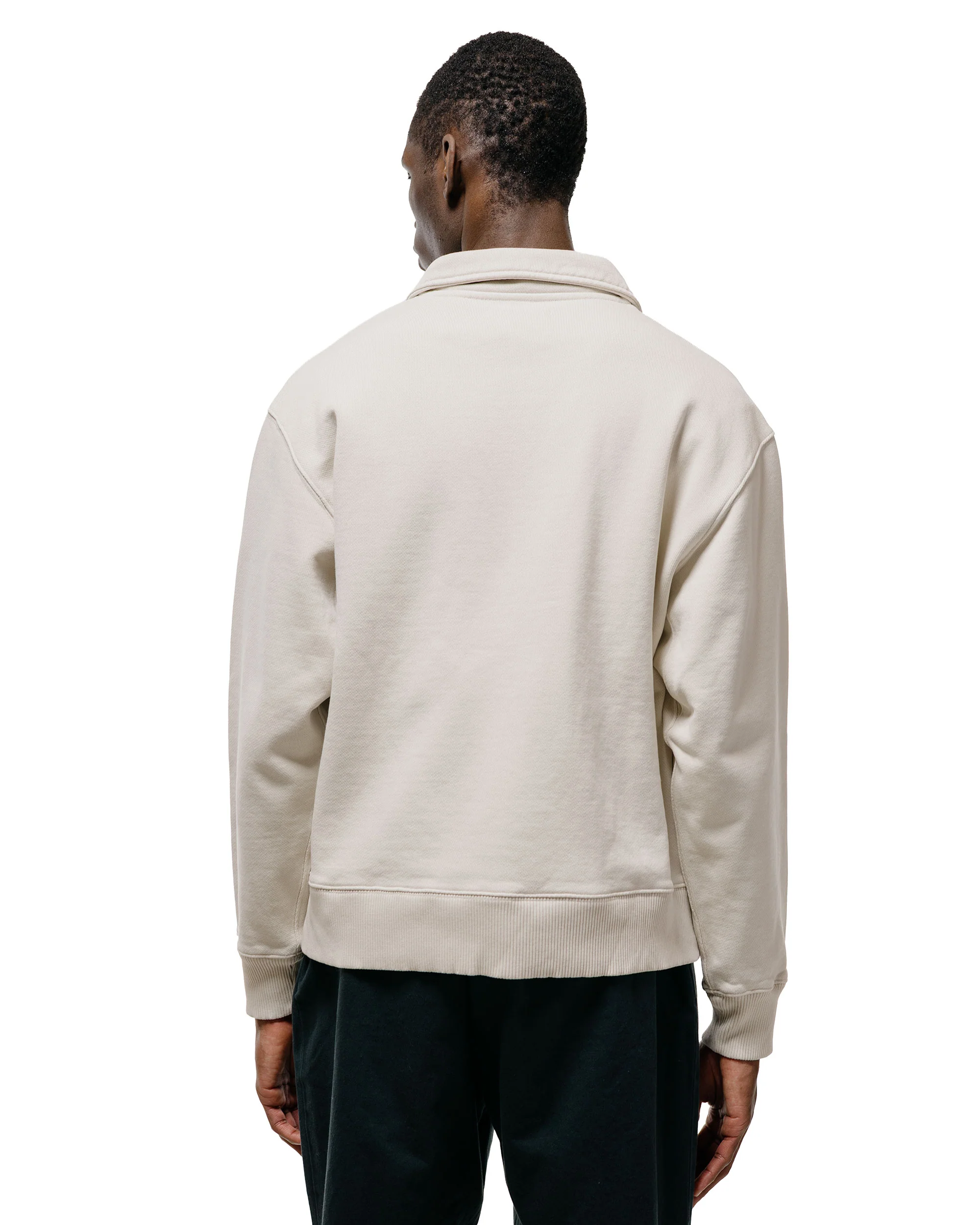 Merz B. Schwanen ZIP03 Authentic Fleece Polo Collared Half-Zip Cotton Sweatshirt Nature - Image 4