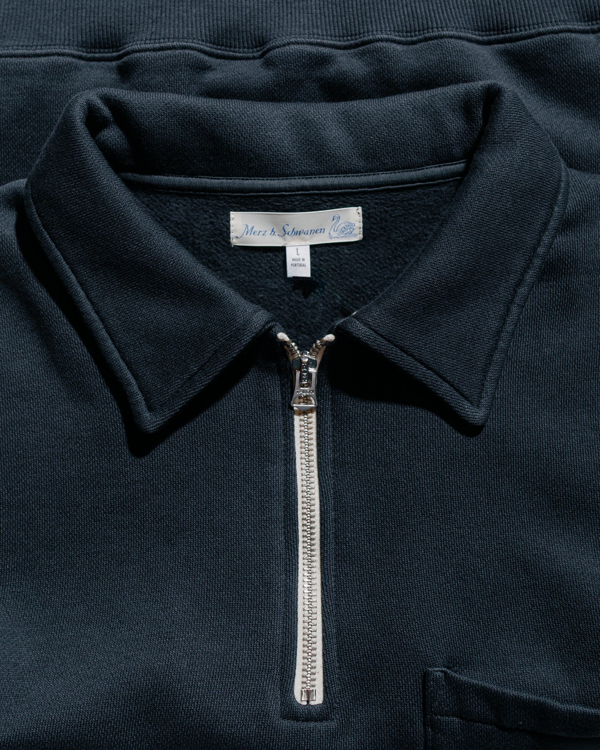 Merz B. Schwanen ZIPC01 Zip Collar Sweatshirt Charcoal - Image 4