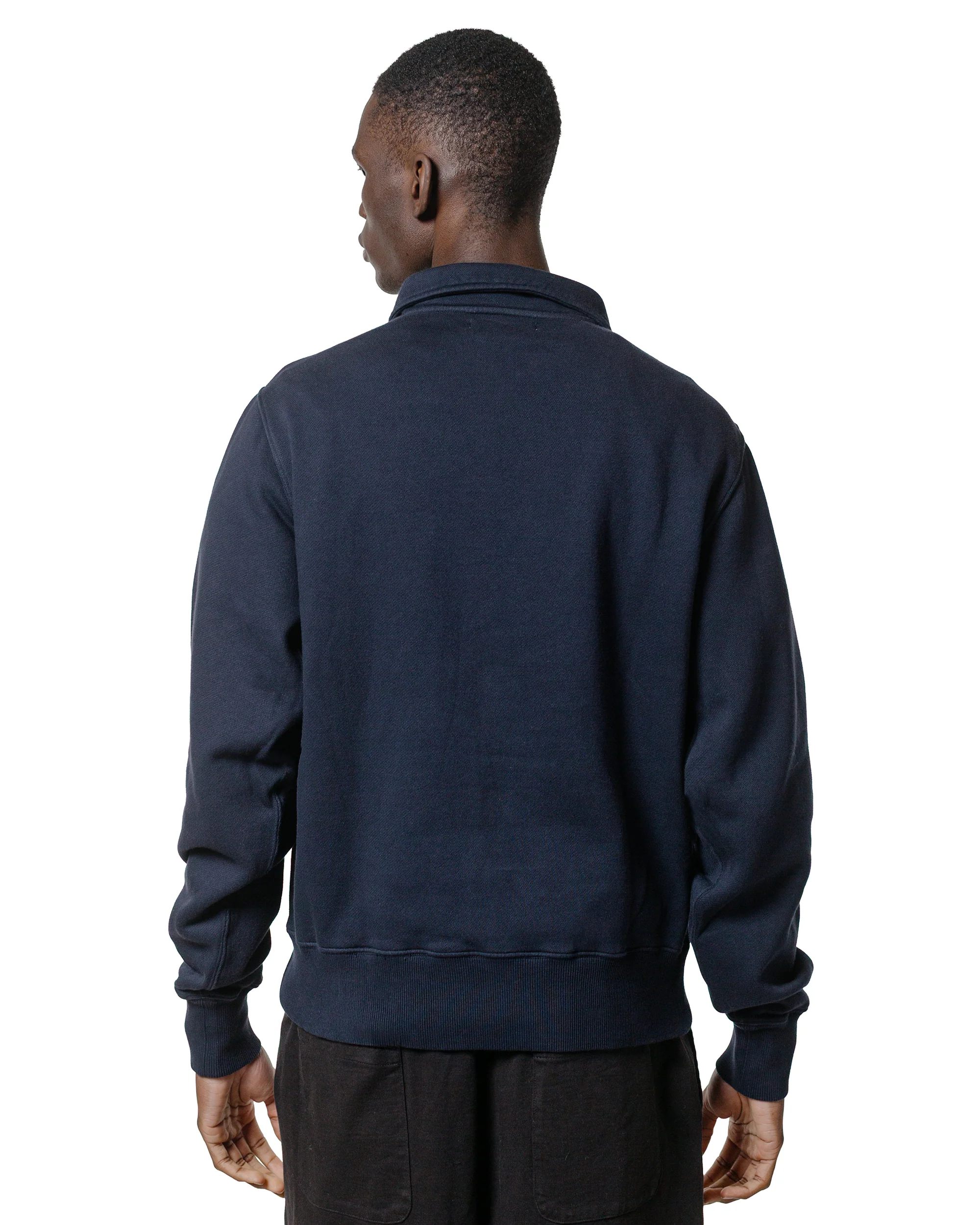 Merz B. Schwanen ZIPC01 Zip Collar Sweatshirt Dark Navy - Image 3