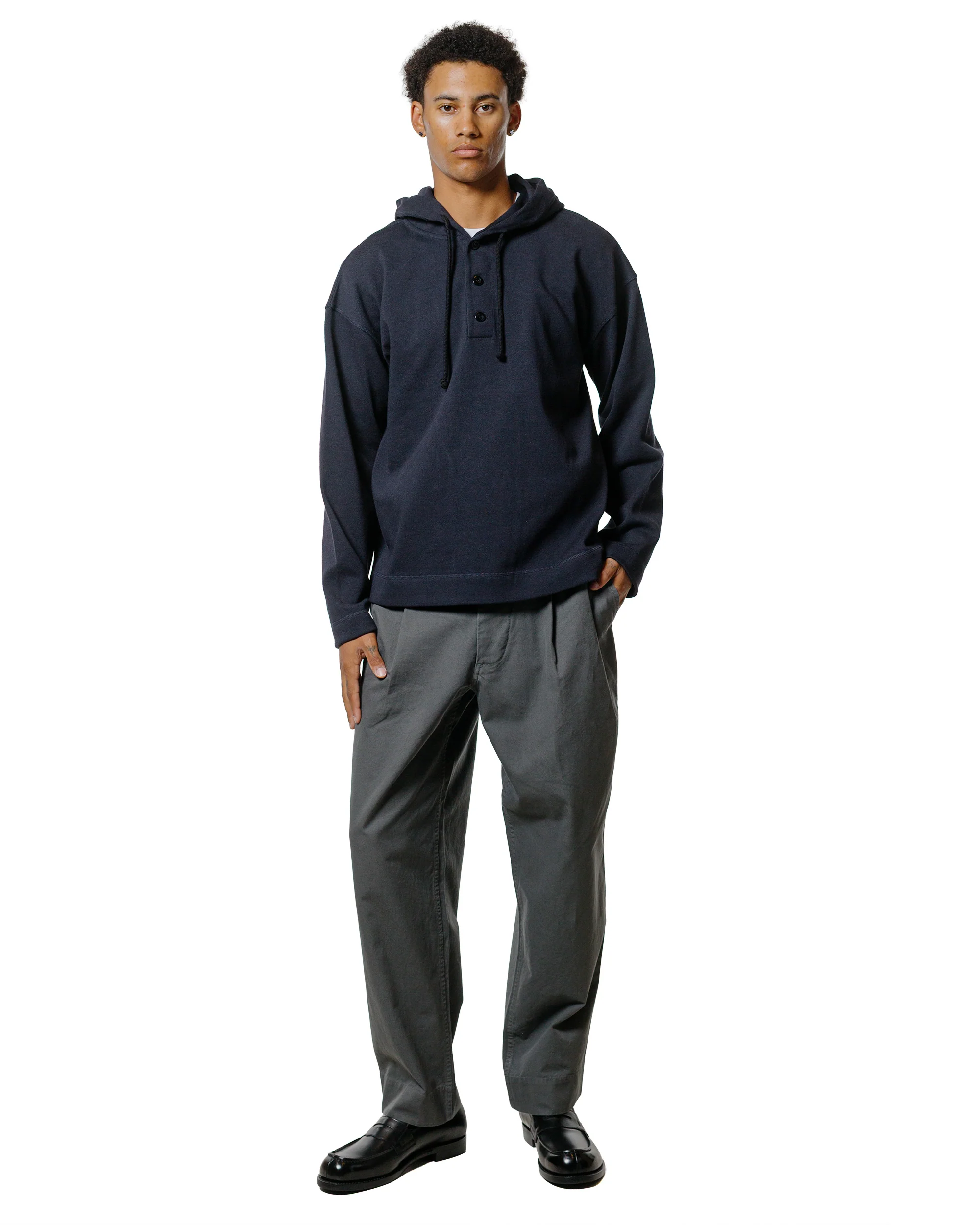 MHL Button Hoodie Open End Jersey Ink - Image 4