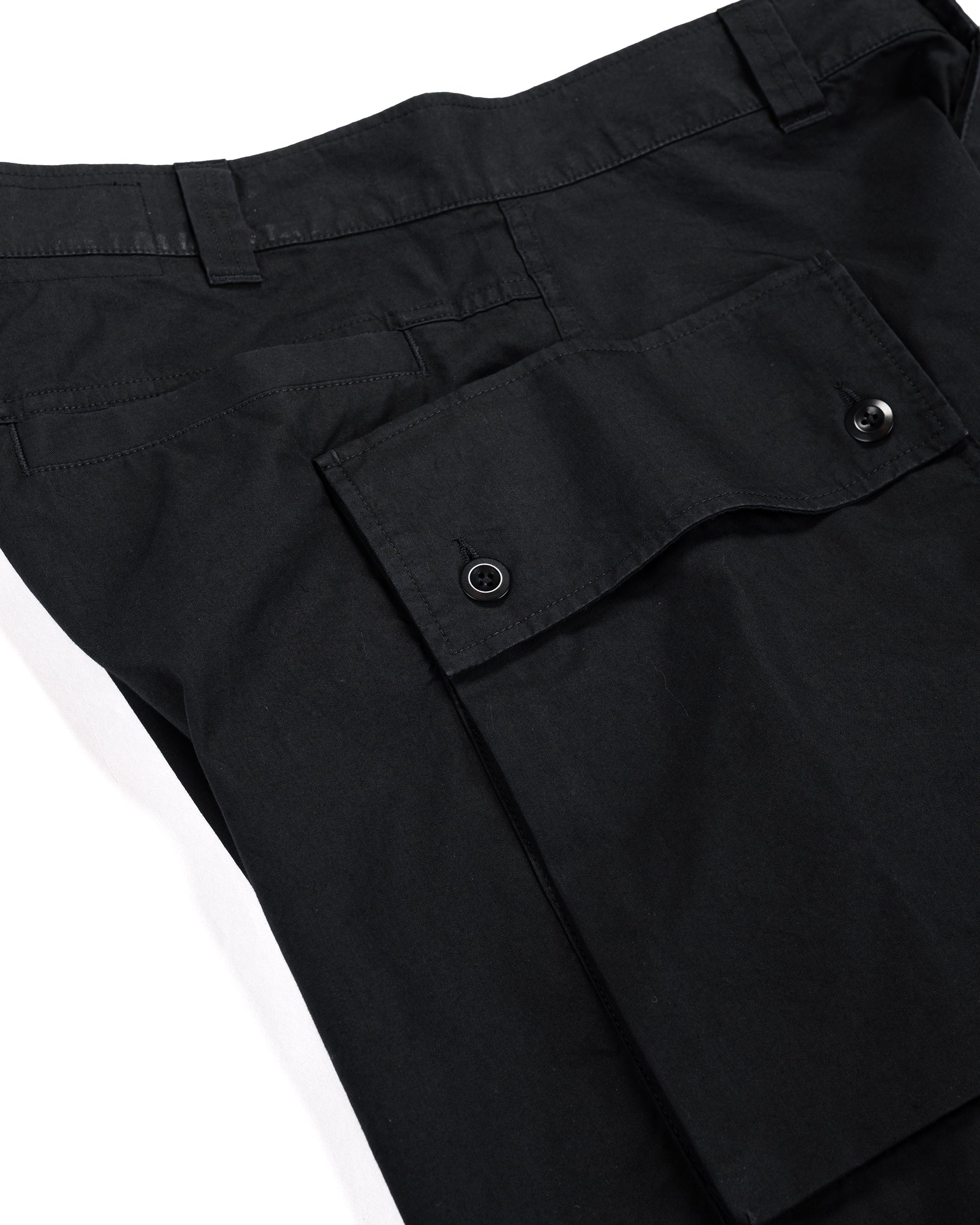 MHL Cargo Pocket Shorts Cotton Nylon Poplin Black - Image 5