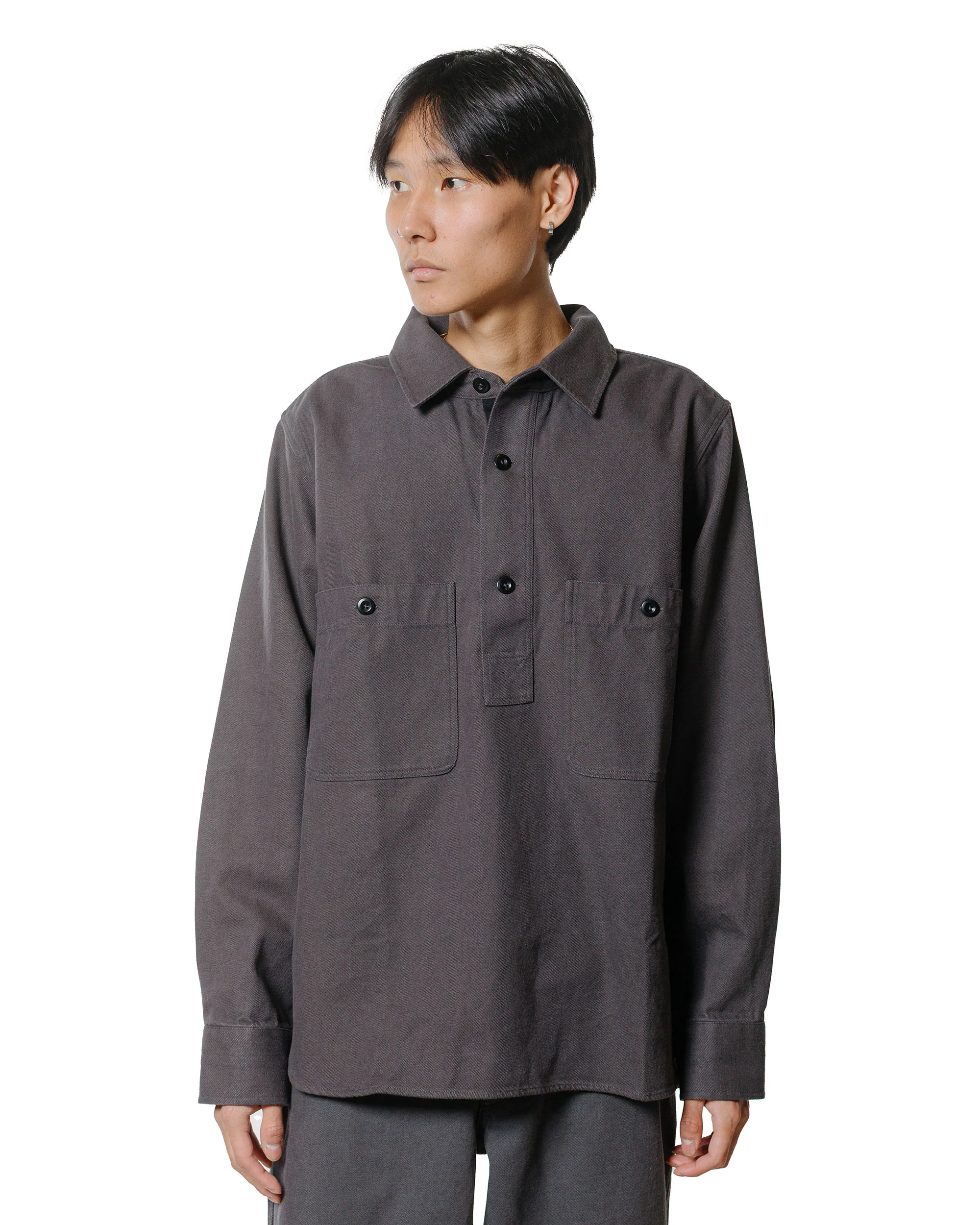MHL Overhead Shirt Cotton Wool Drill Graphite - Image 2