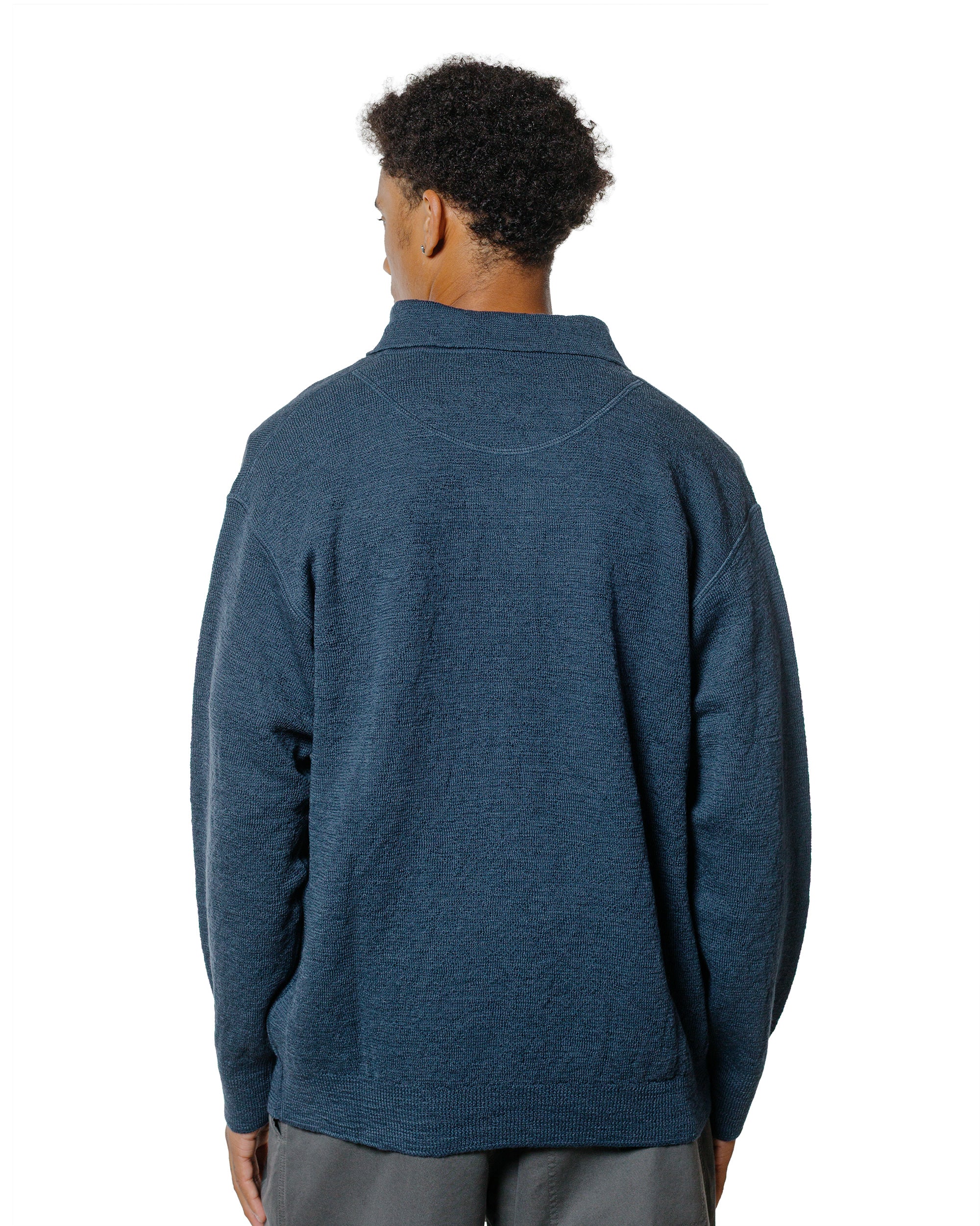 MHL Oversized Knitted Polo Dry Wool Uniform Blue - Image 3