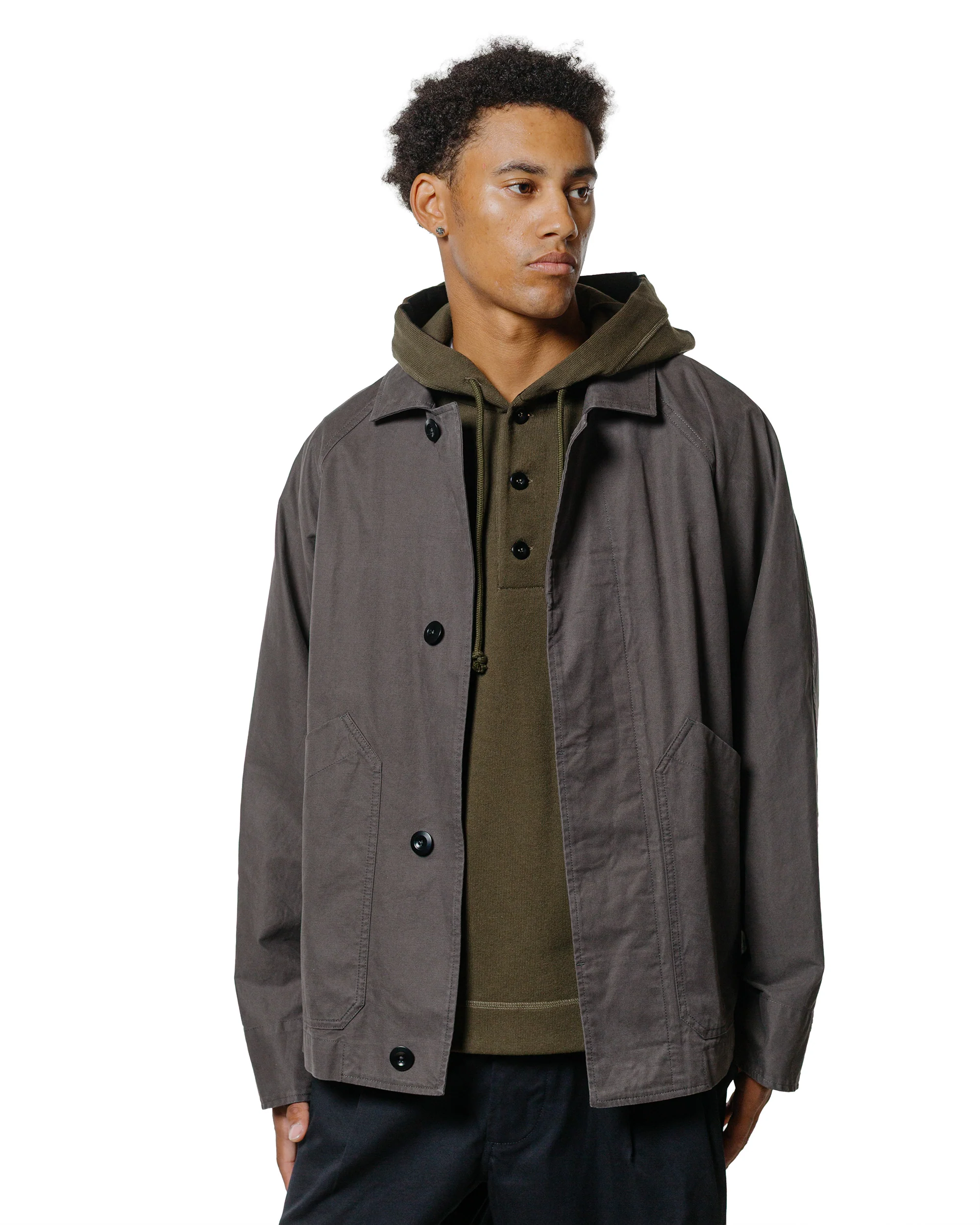 MHL Raglan Jacket Plain Cotton Drill Ebony - Image 2