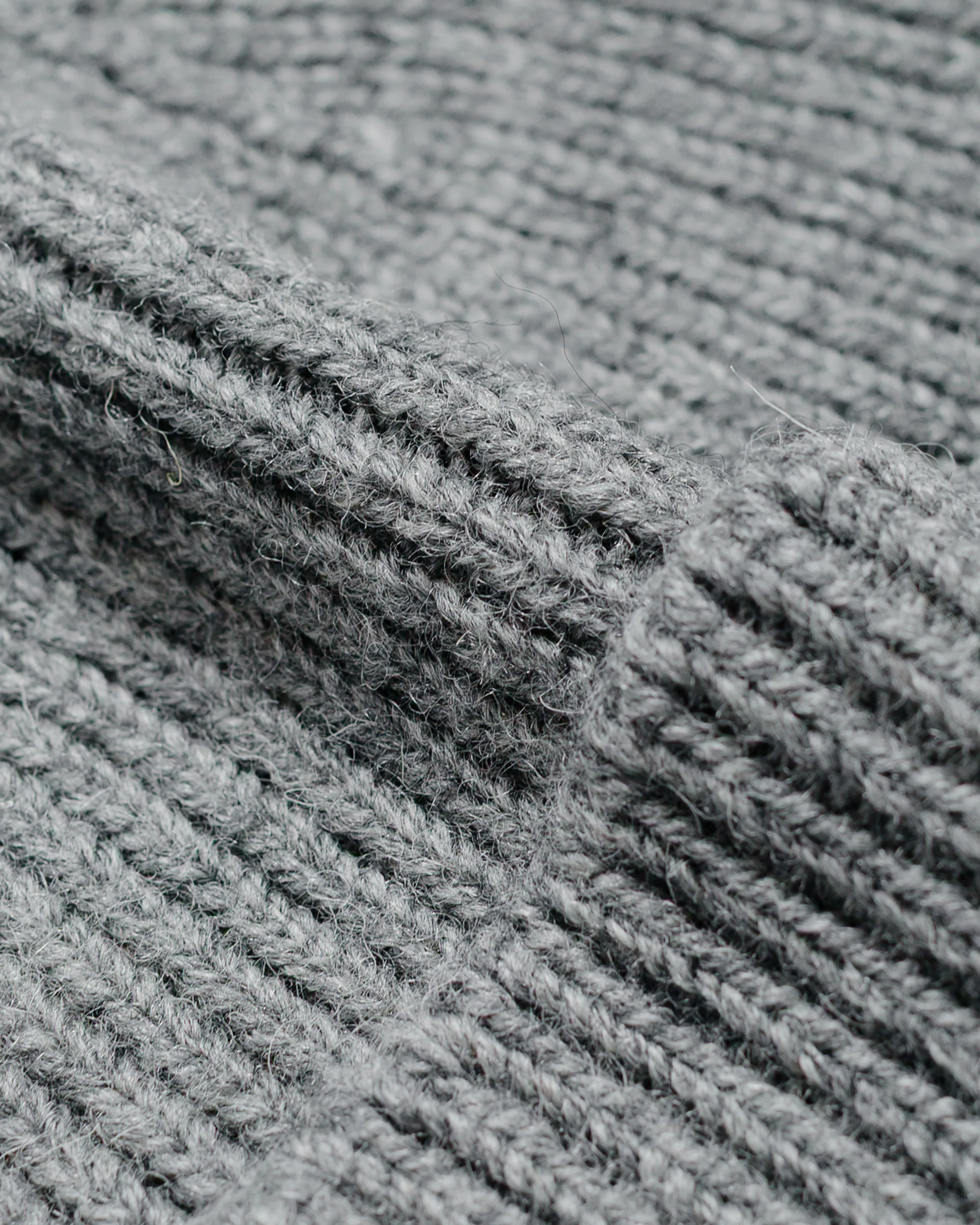 MHL Simple Ribbed Beanie British Wool School Grey - Image 2