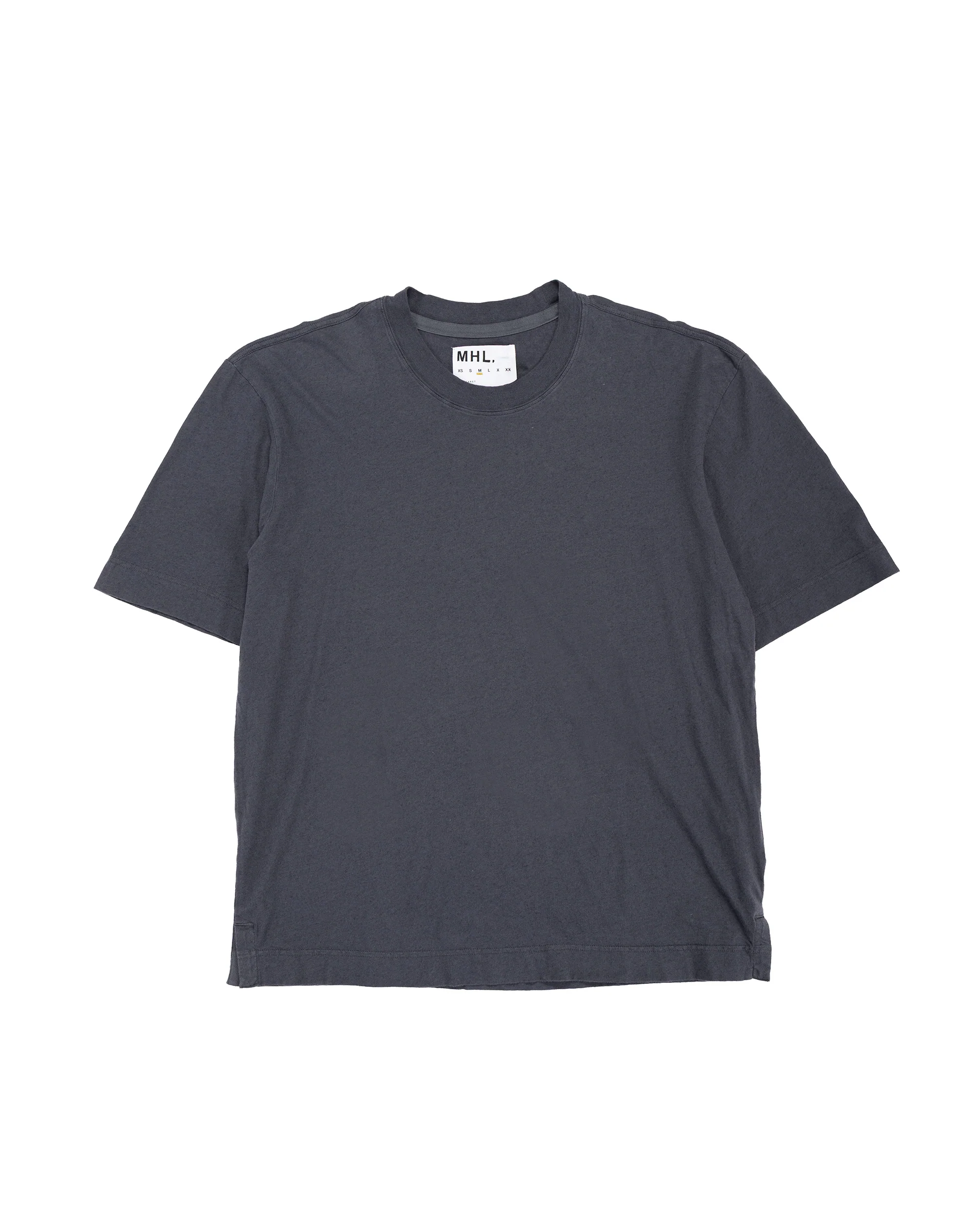 MHL Simple T-Shirt Organic Cotton Linen Jersey Slate Blue