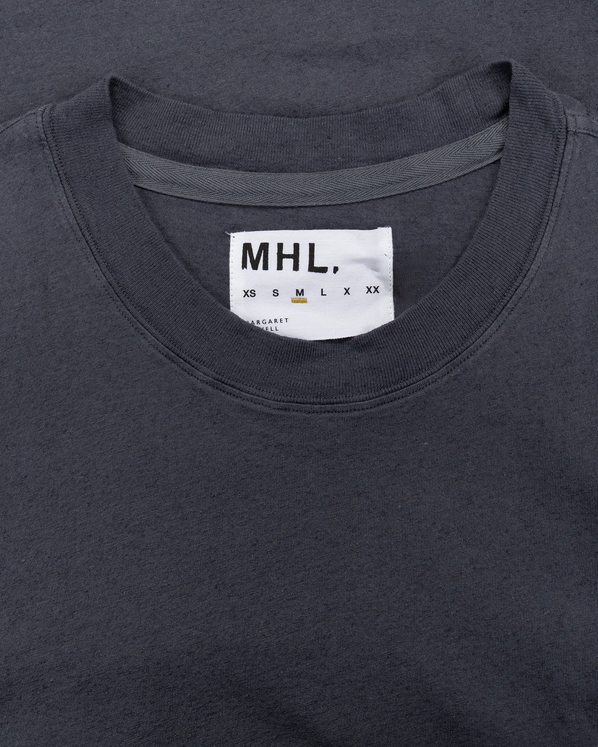 MHL Simple T-Shirt Organic Cotton Linen Jersey Slate Blue - Image 5