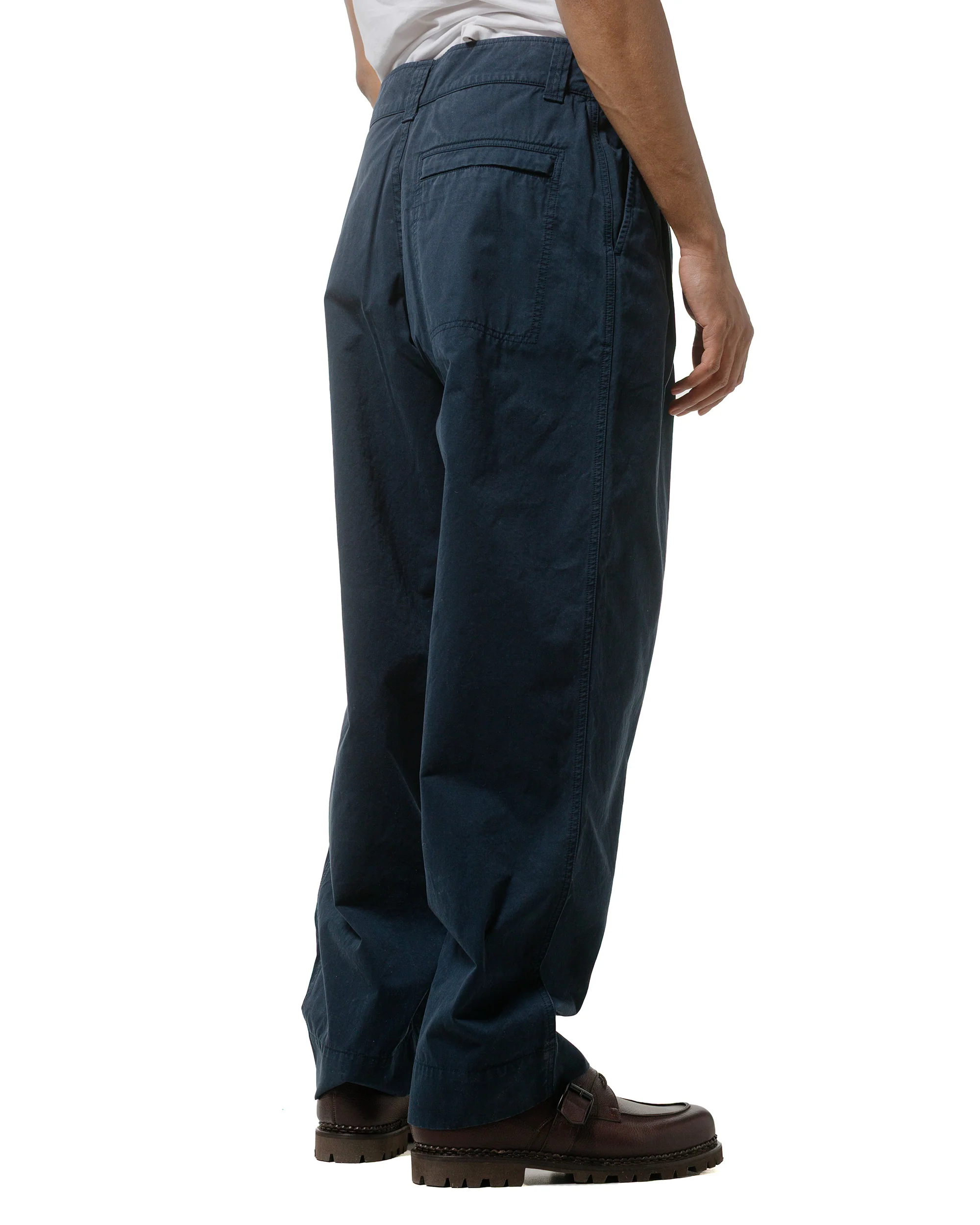 MHL Stitch Pleat Trouser Tough Cotton Twill Dark Ink - Image 3