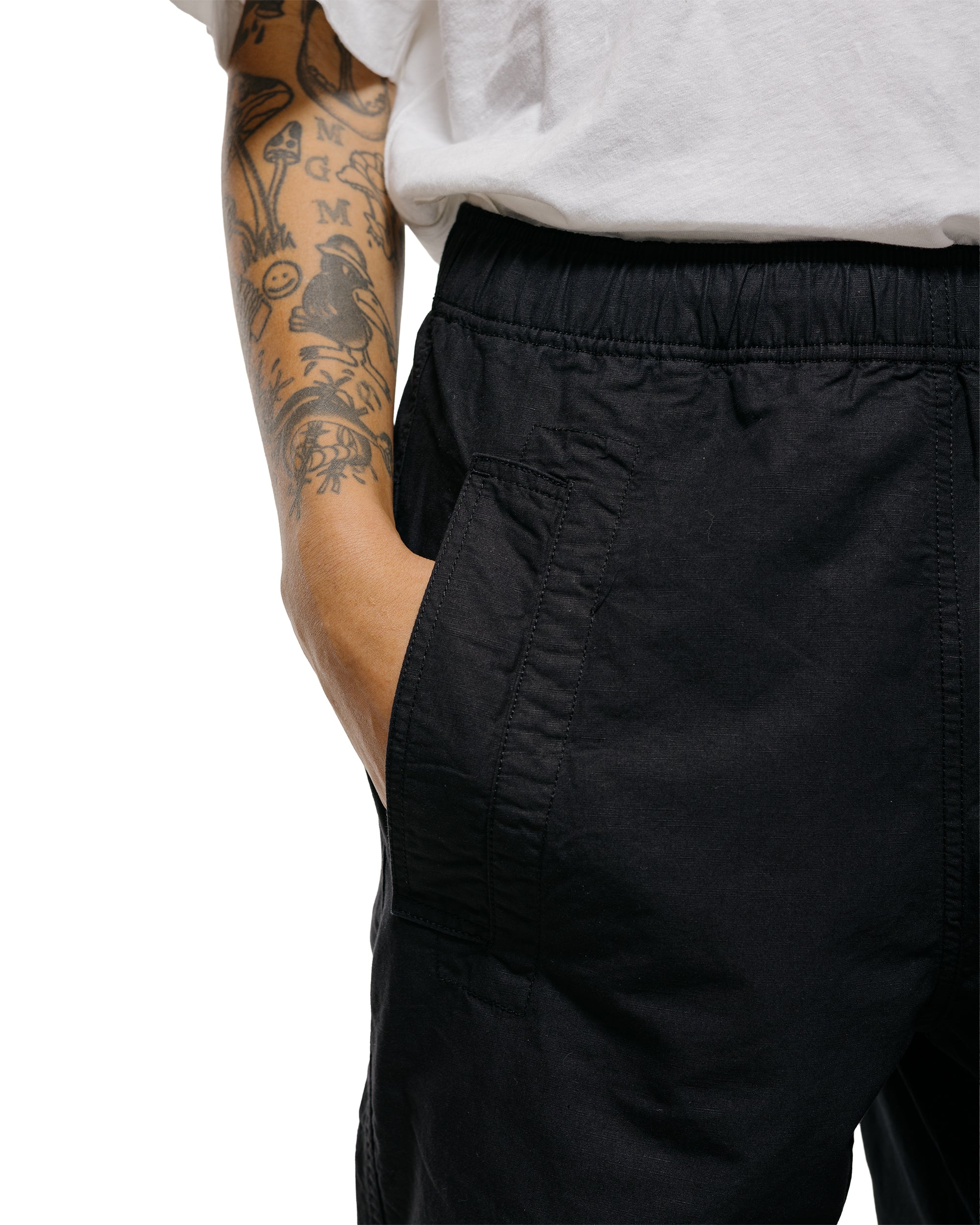 MHL Wide Leg Jogger Dry Cotton Linen Black - Image 3