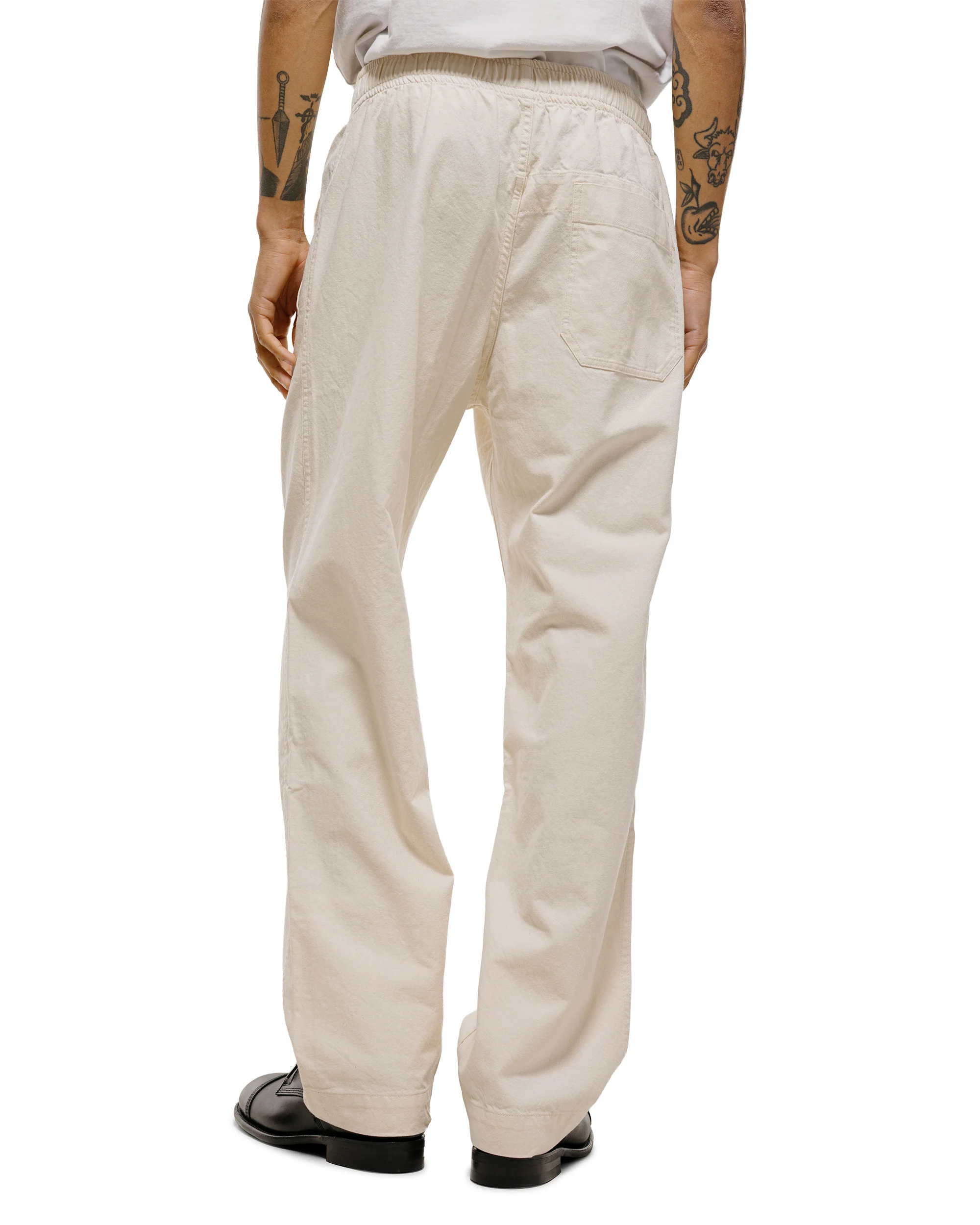 MHL Wide Leg Jogger Workwear Cotton Twill Off White - Image 4