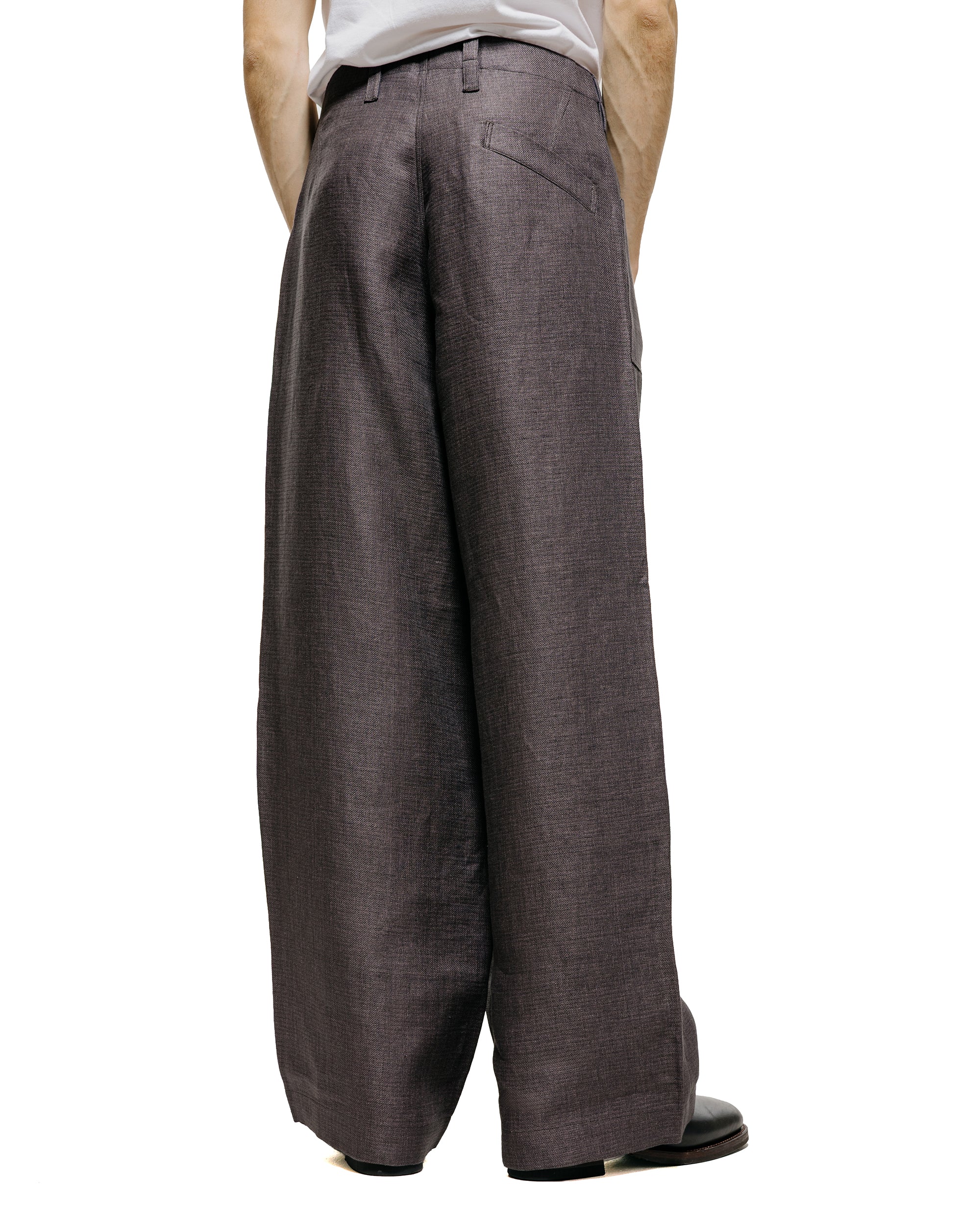 MotivMfg Capsule Deck Pants Duble Face Linen Serge/Aubergine - Image 3
