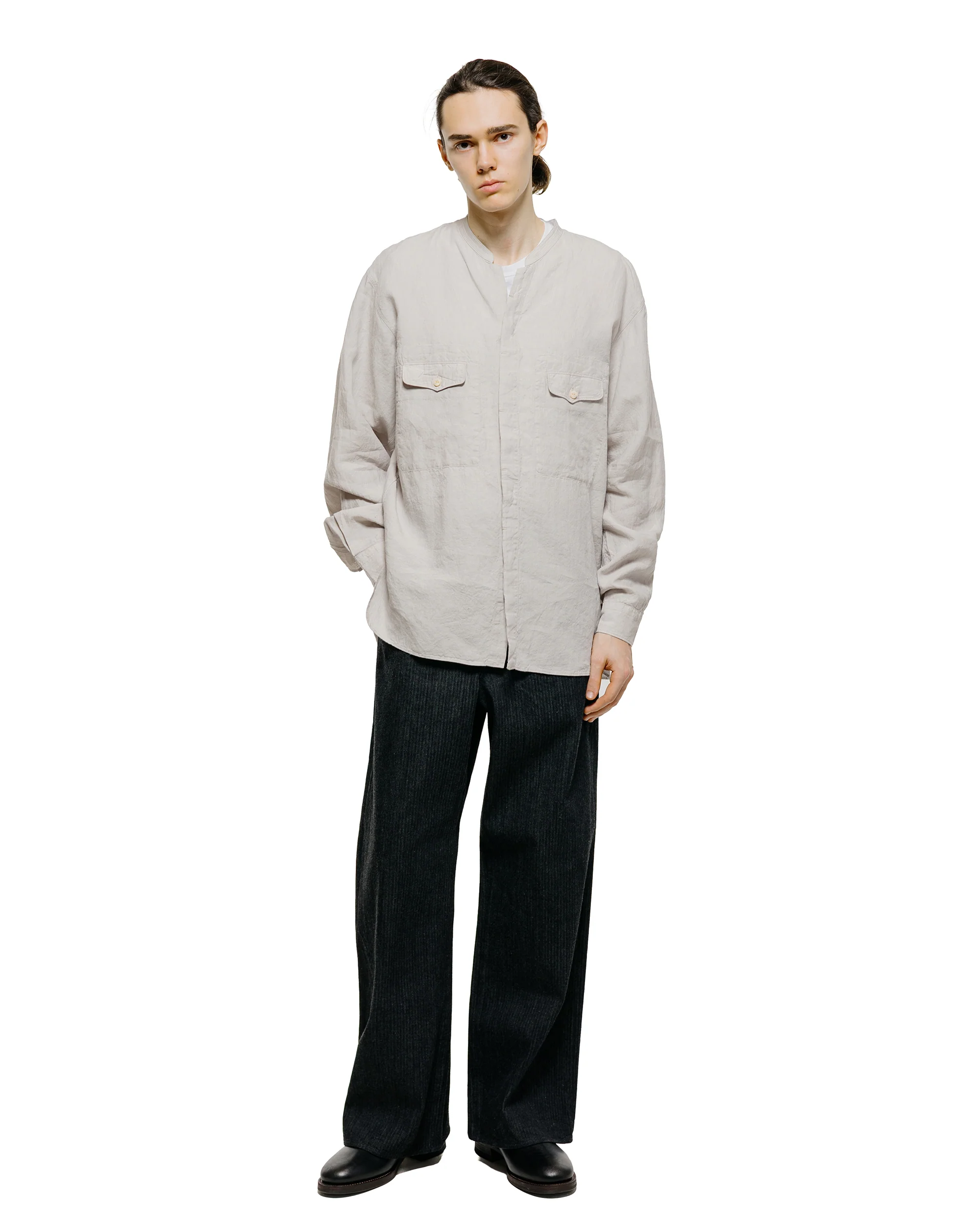 MotivMfg Mikhail Shirt Superfine Linen Broadcloth/Lt. Chambray - Image 4