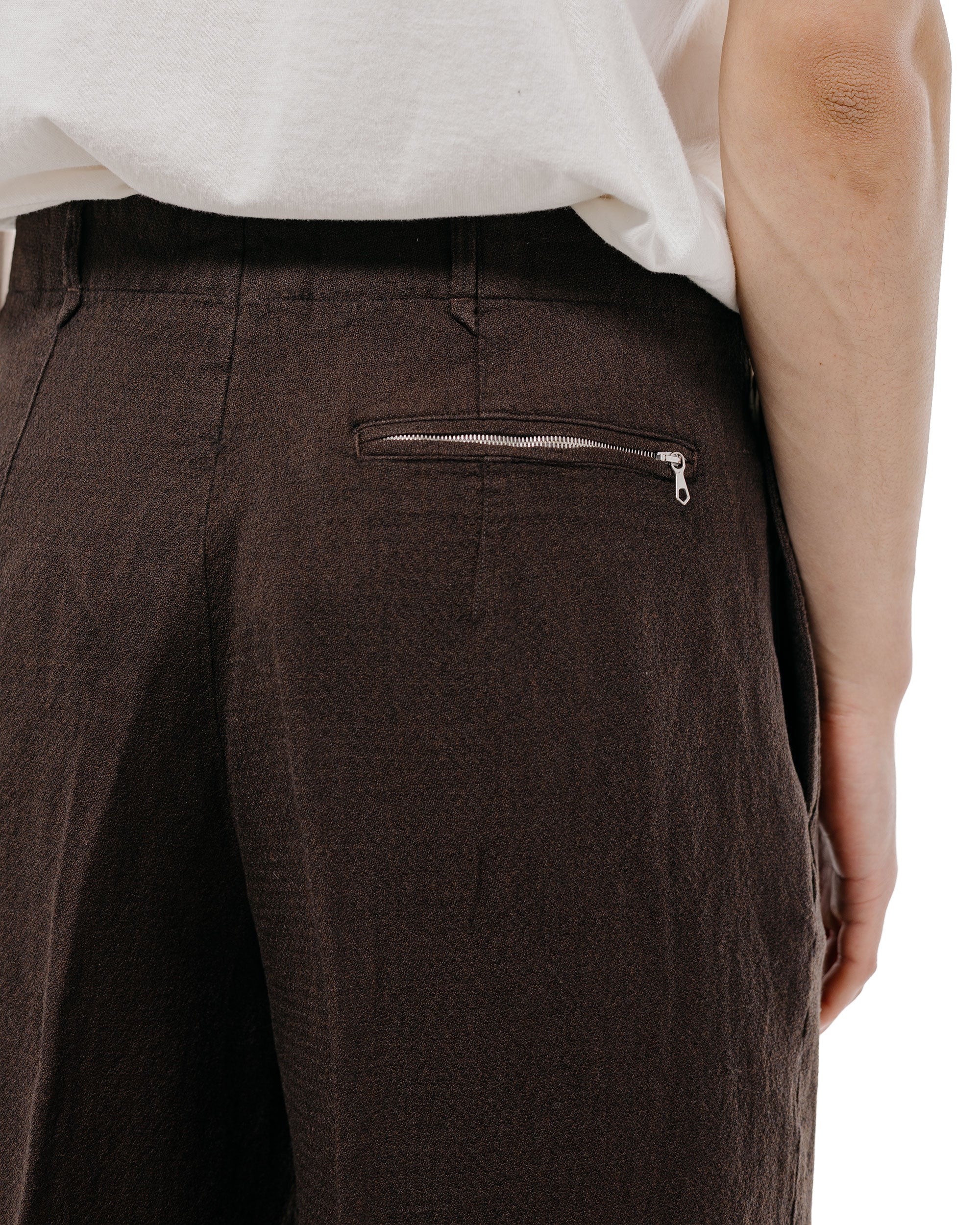 MotivMfg Mono Trousers Wool Linen Crepe/Espresso - Image 4