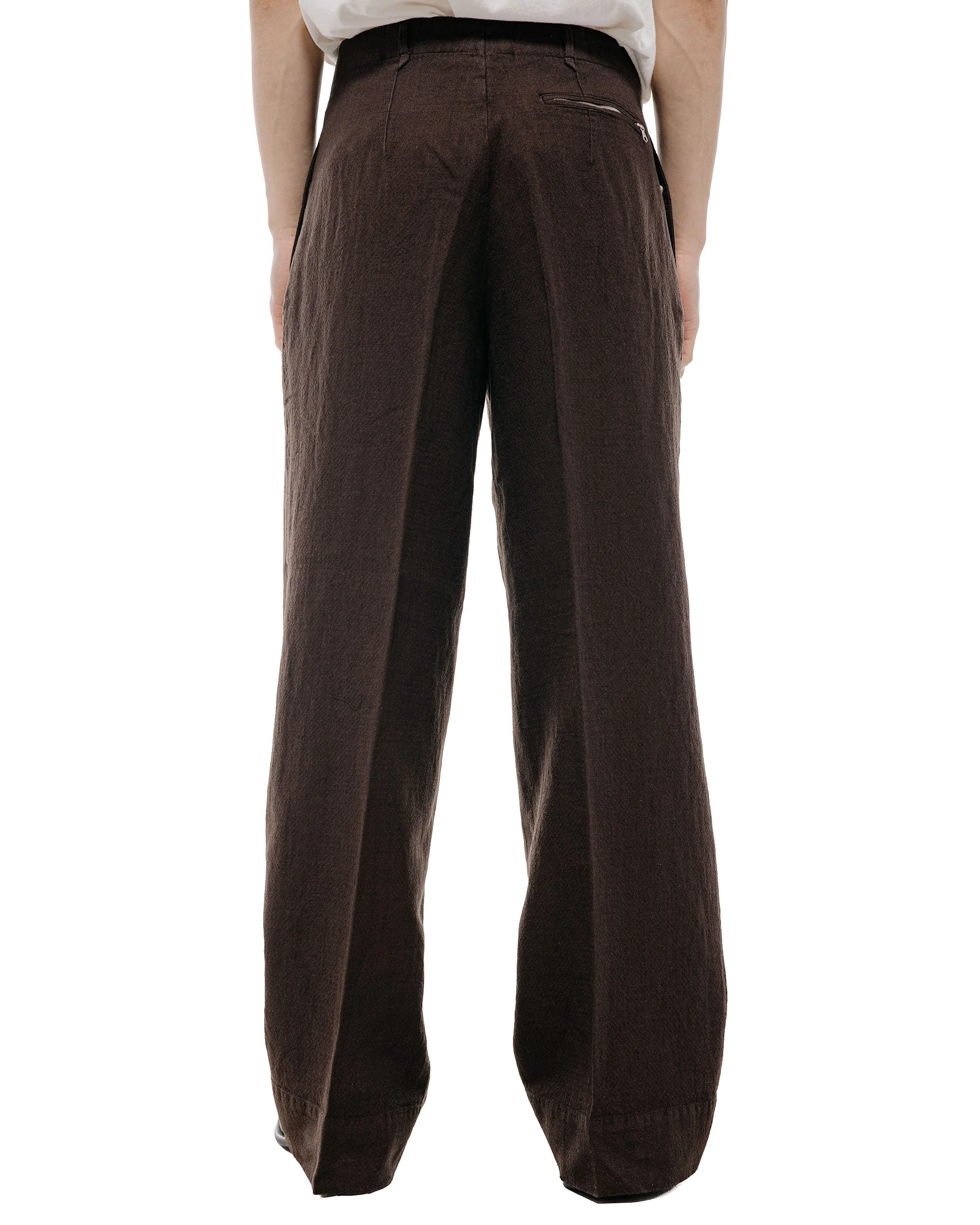 MotivMfg Mono Trousers Wool Linen Crepe/Espresso - Image 5