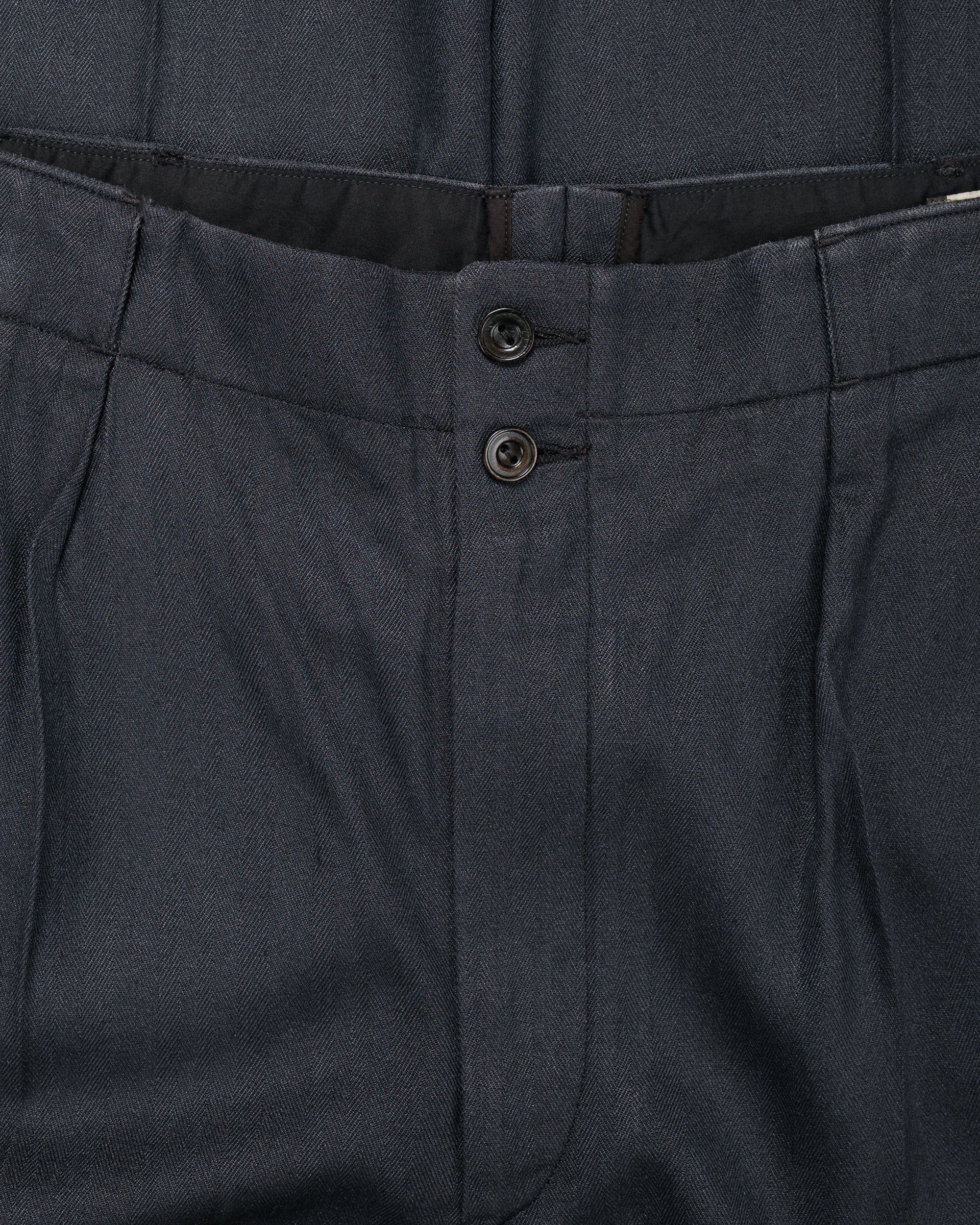 MotivMfg Robert Trousers Herringbone Tussah Silk Suiting Dark Navy - Image 5
