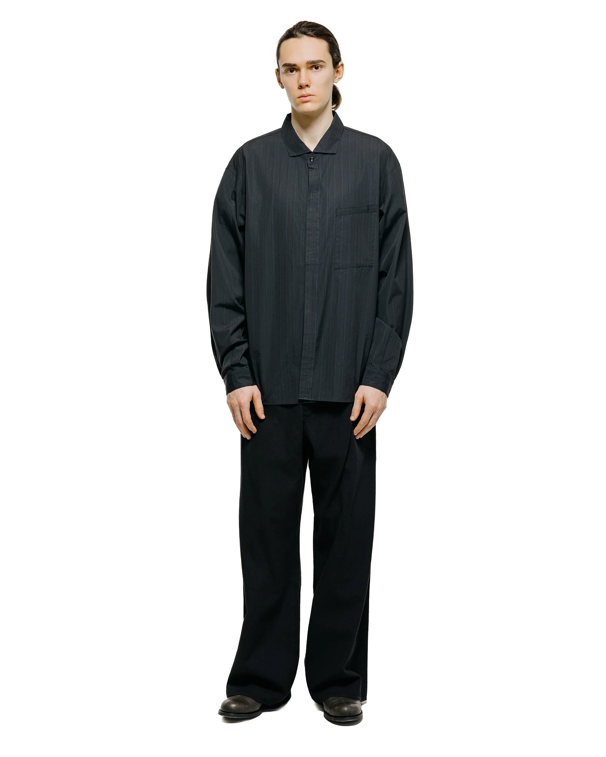 MotivMfg Shura Shirt Fine Cotton Poplin/Black Striped - Image 4