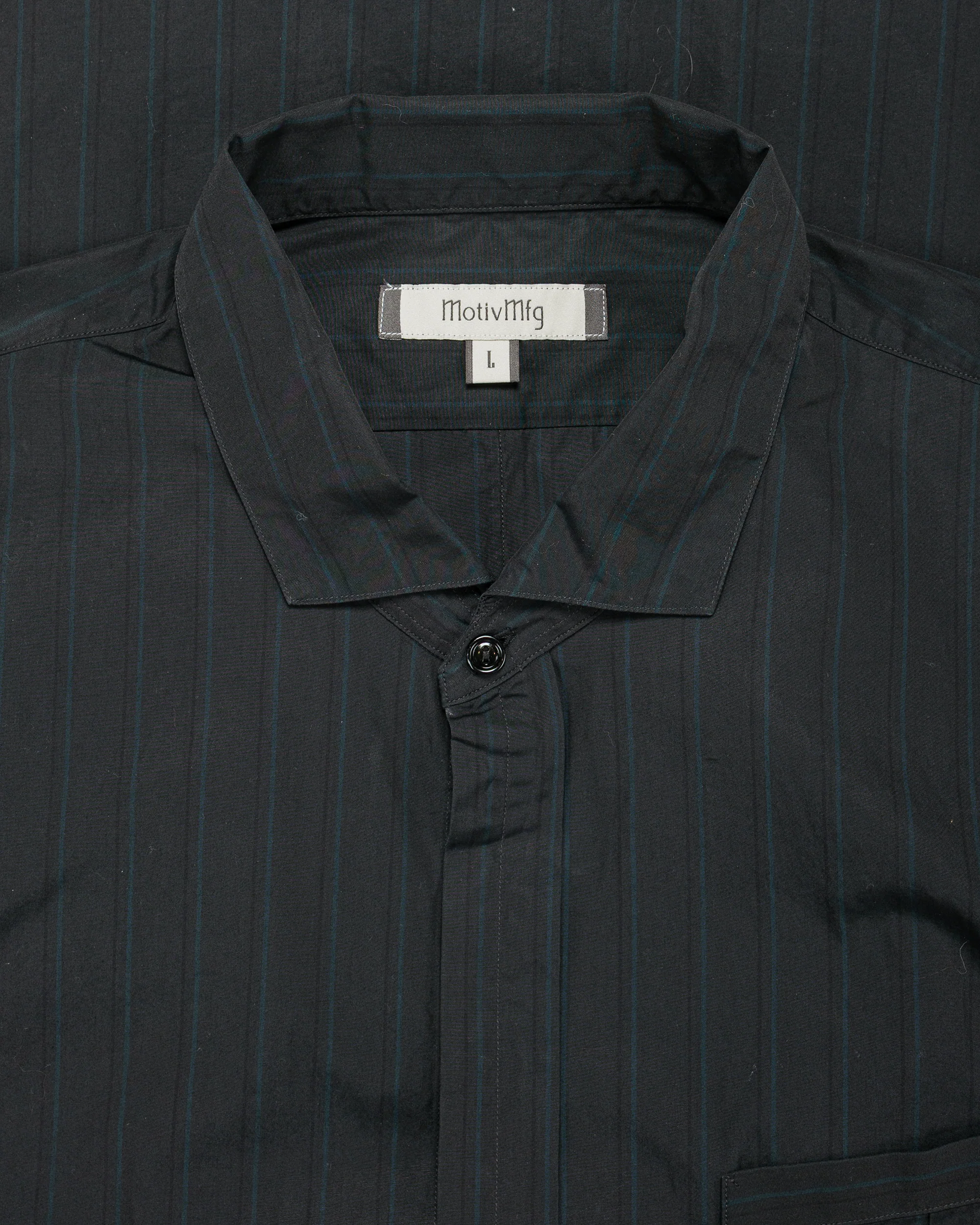 MotivMfg Shura Shirt Fine Cotton Poplin/Black Striped - Image 5
