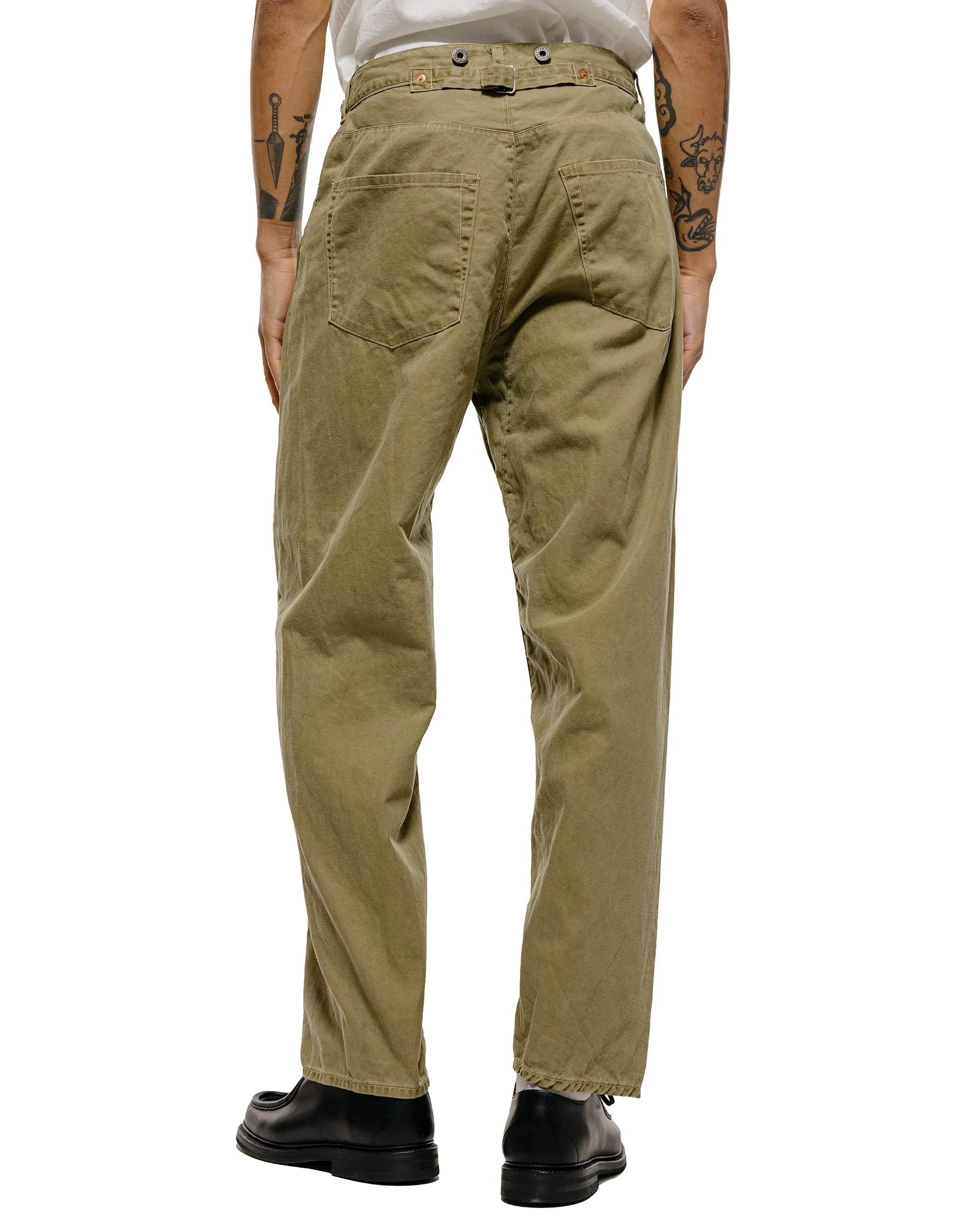 NICENESS H.Sharky Vintage Treat Herringbone Twist Jeans Khaki - Image 3