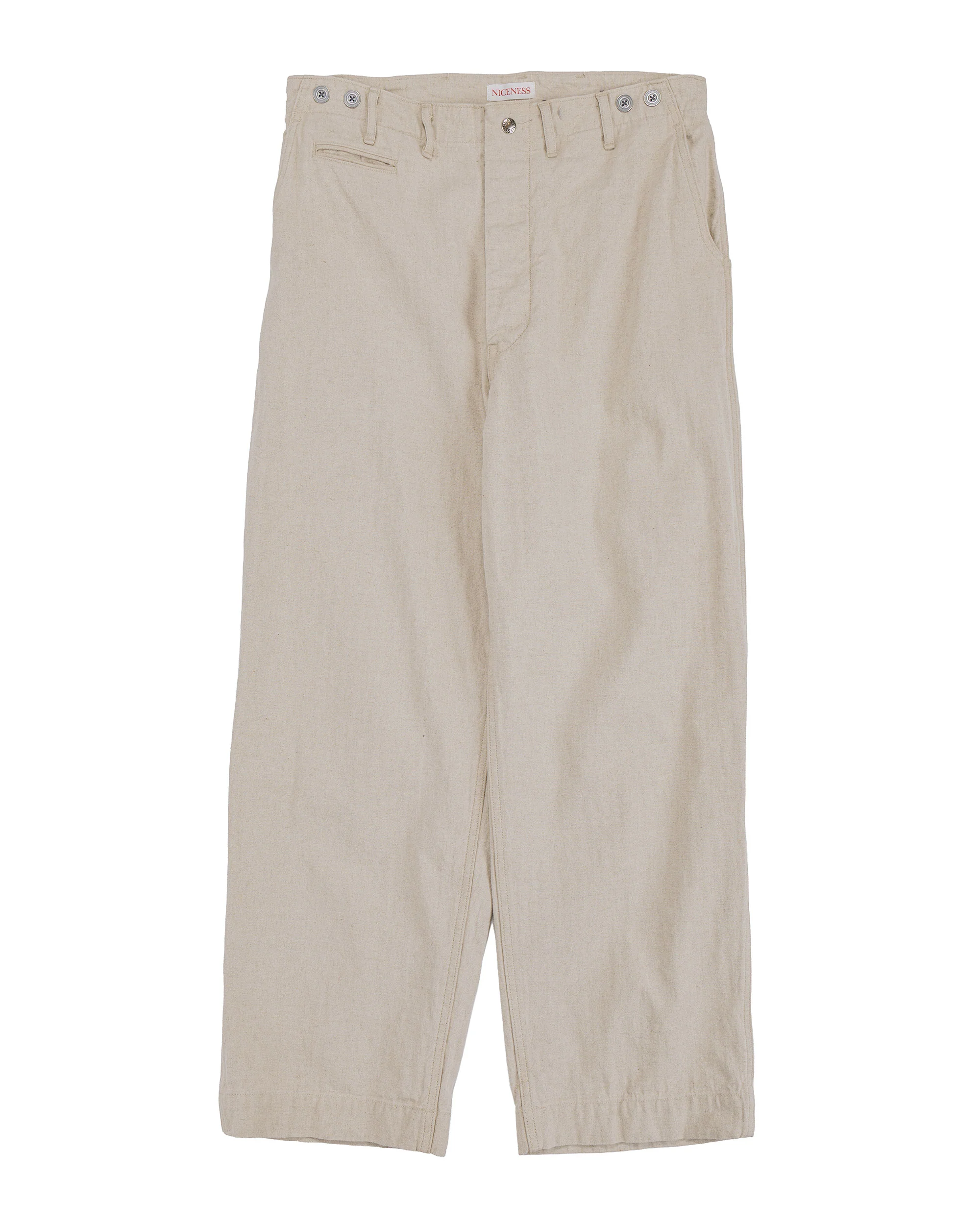 NICENESS L.Bliss Natural Herringbone Utility Pants