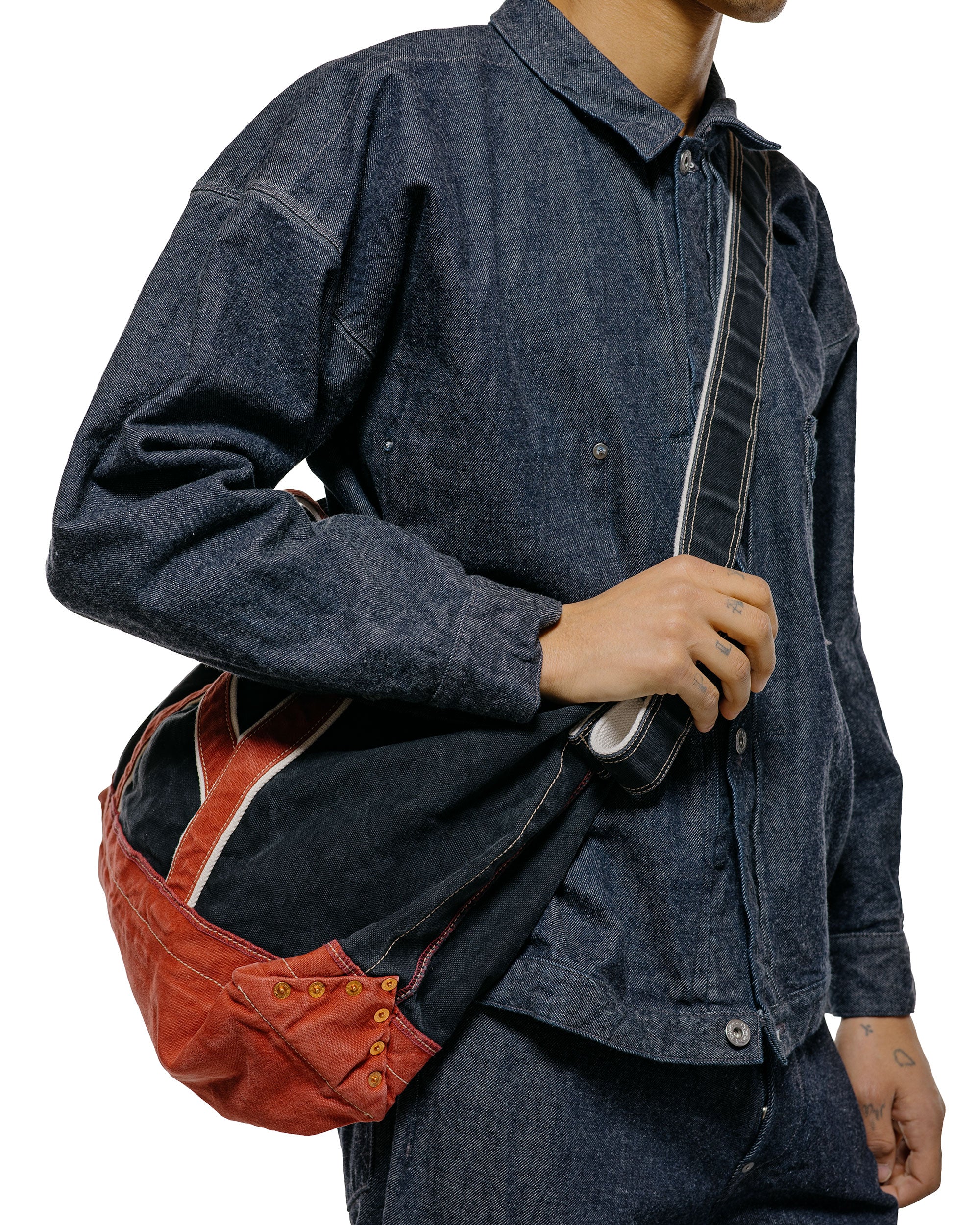 NICENESS L.Lesh Canvas Shoulder Bag Strap Black/Red - Image 4