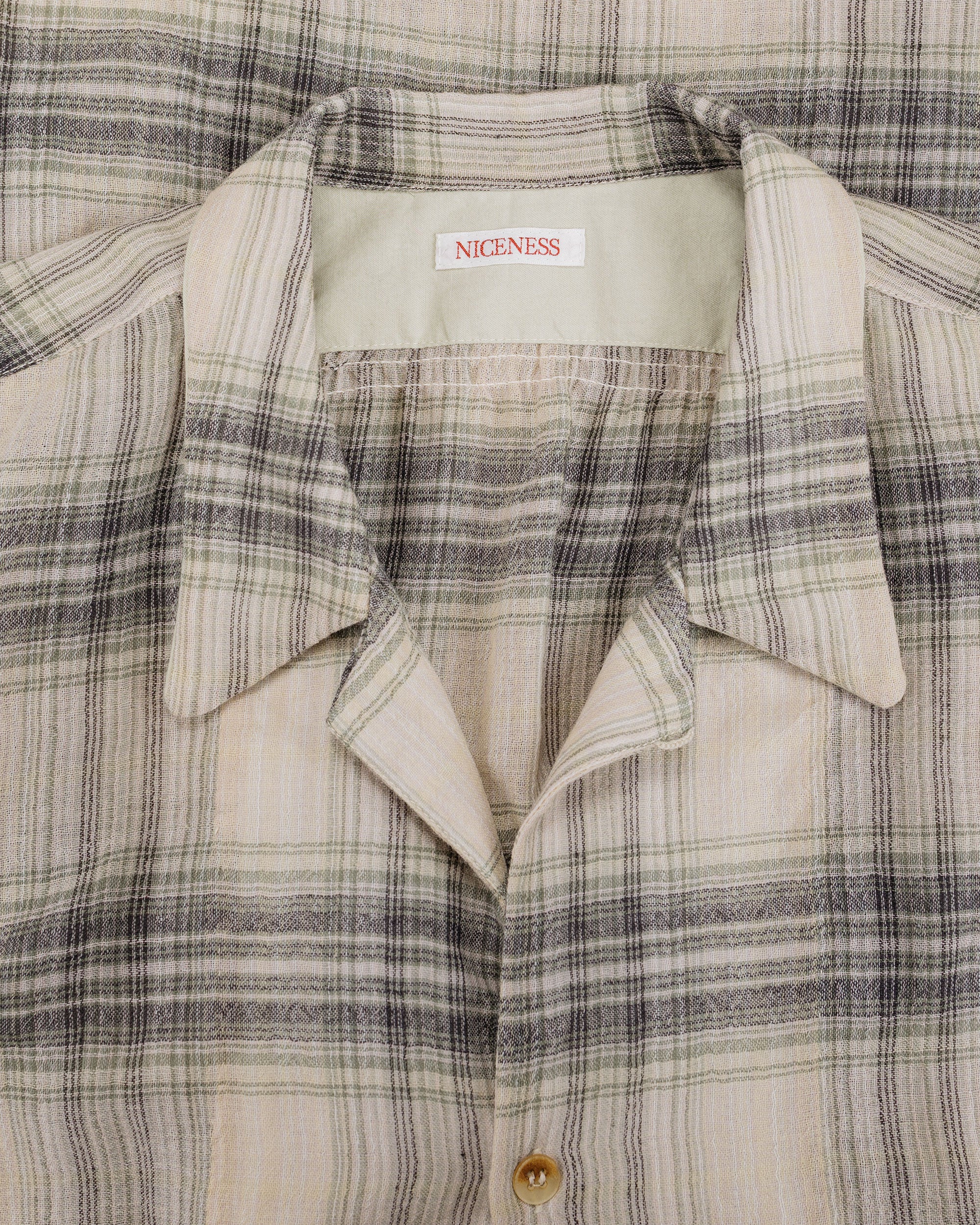 NICENESS Thom Open Collar Jacket Shirt Light Green - Image 5