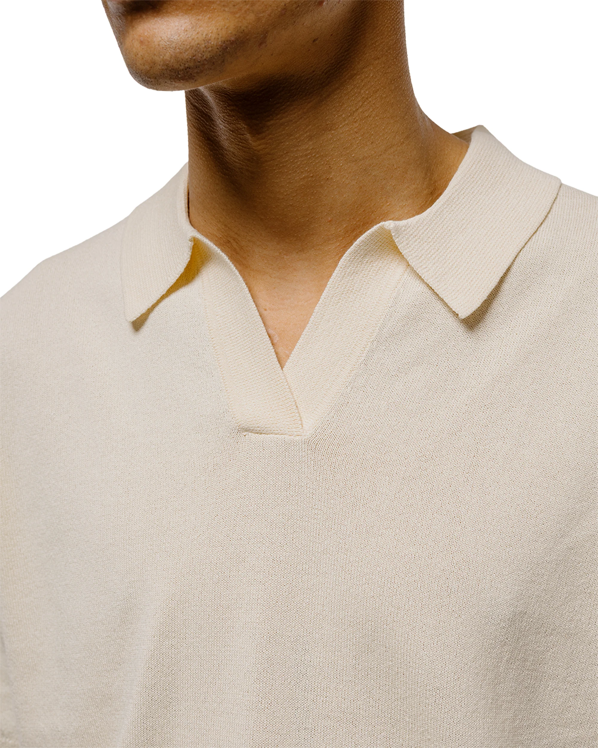 Norse Projects Anholt Cotton Paper Polo Natural Ecru - Image 4