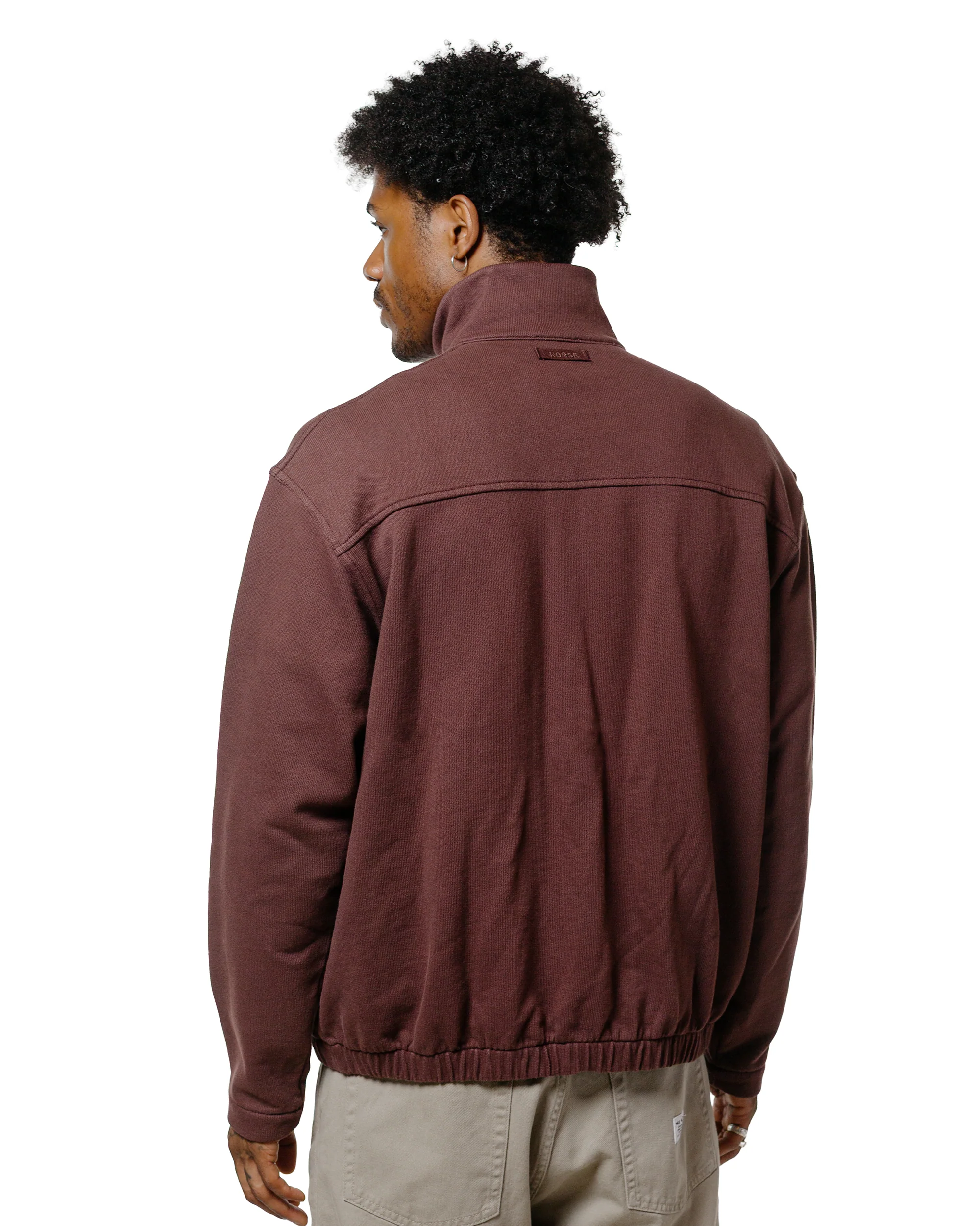 Norse Projects Bjorn Relaxed Organic Loopback Track Jacket Mahogany - Image 3