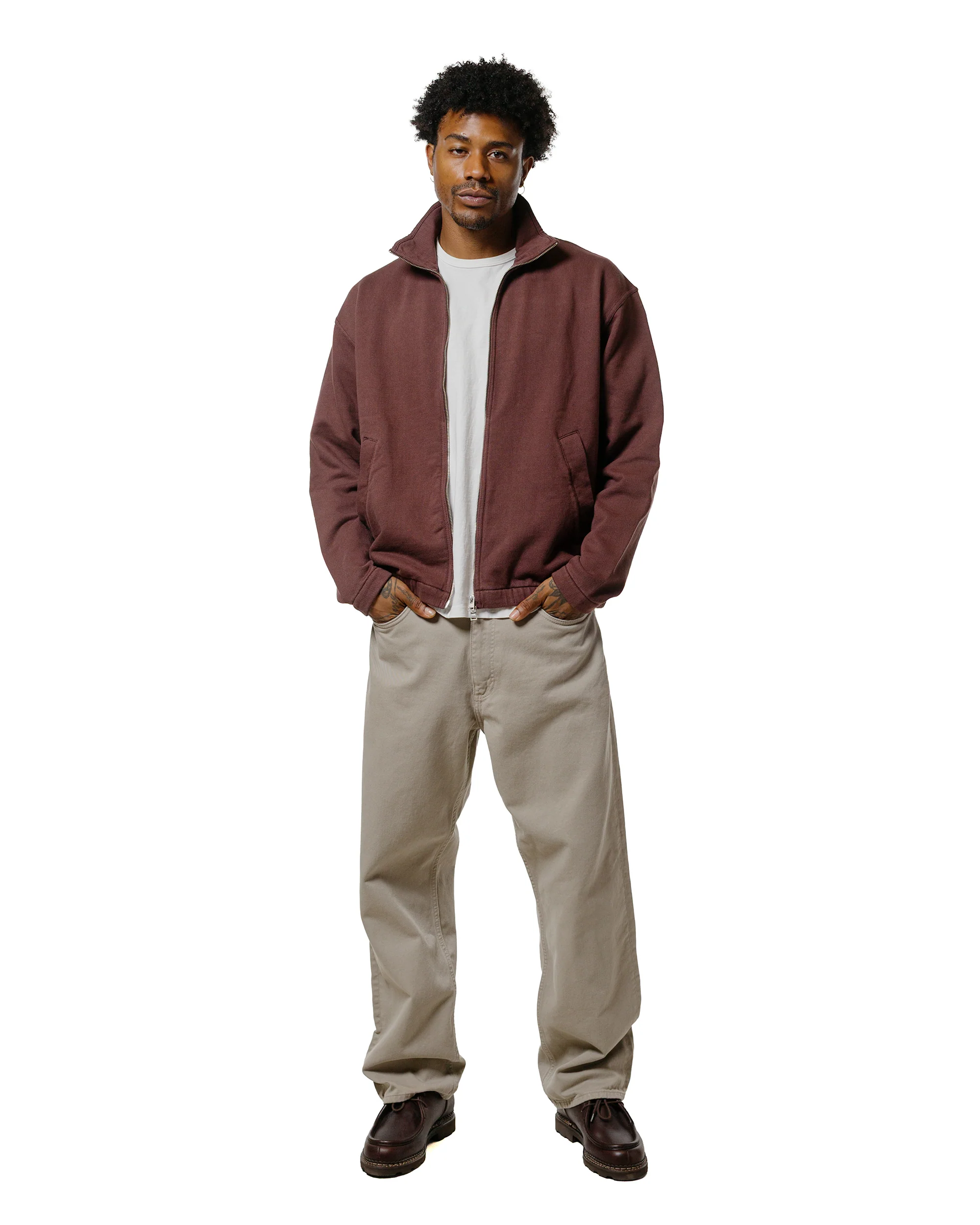 Norse Projects Bjorn Relaxed Organic Loopback Track Jacket Mahogany - Image 4