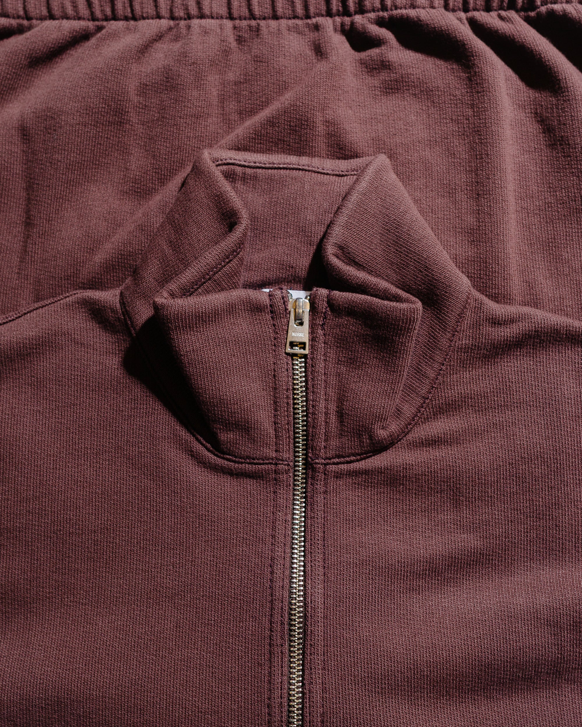 Norse Projects Bjorn Relaxed Organic Loopback Track Jacket Mahogany - Image 5