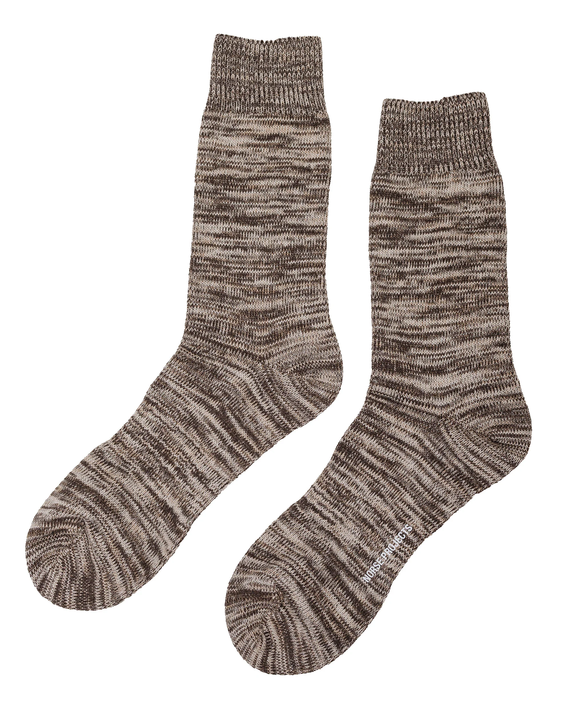 Norse Projects Bykle Heavy Cotton Twist Sock Seal Brown - Image 2