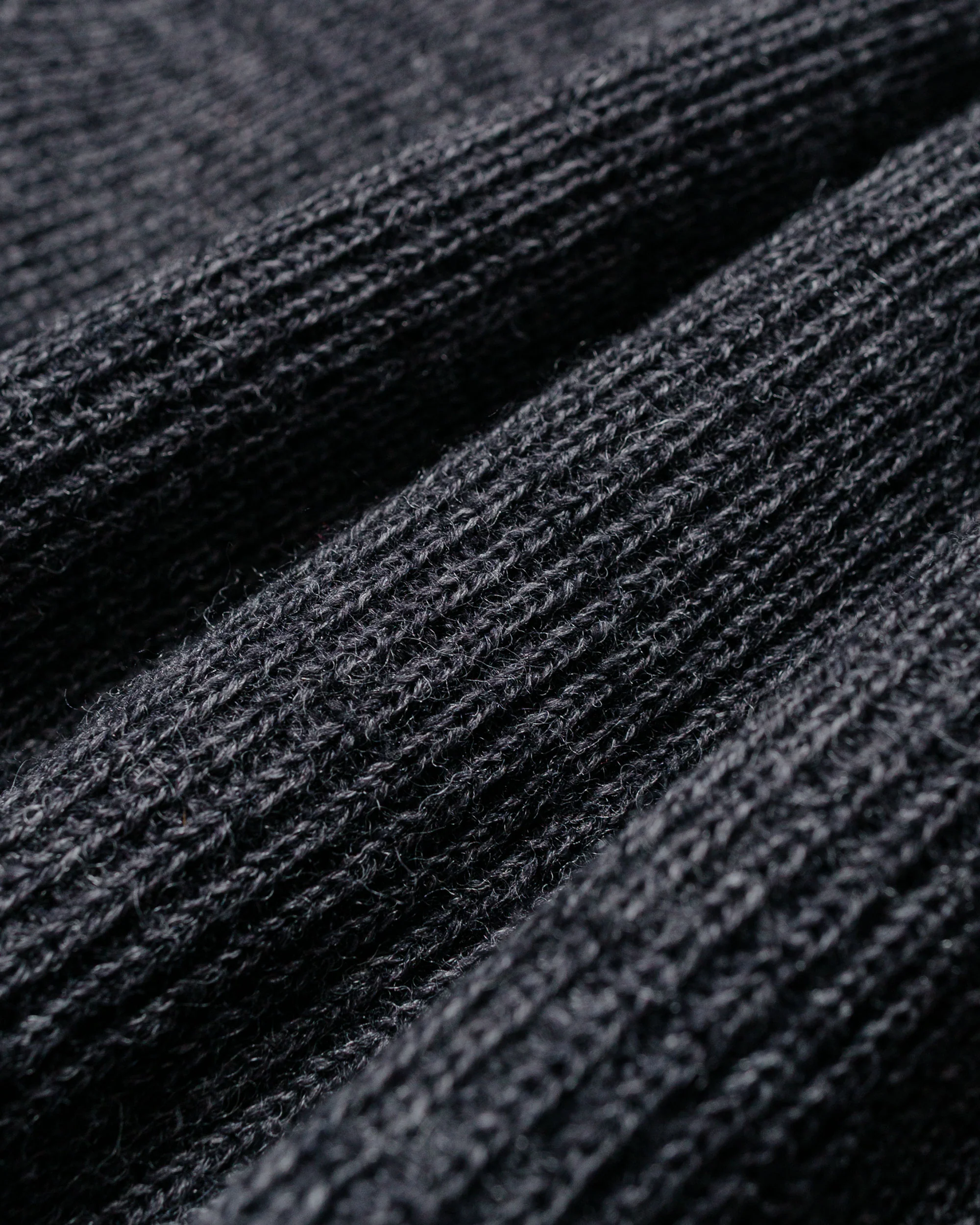 Norse Projects Hagen Wool Cotton Rib Full Zip Jacket Dark Grey Melange - Image 6