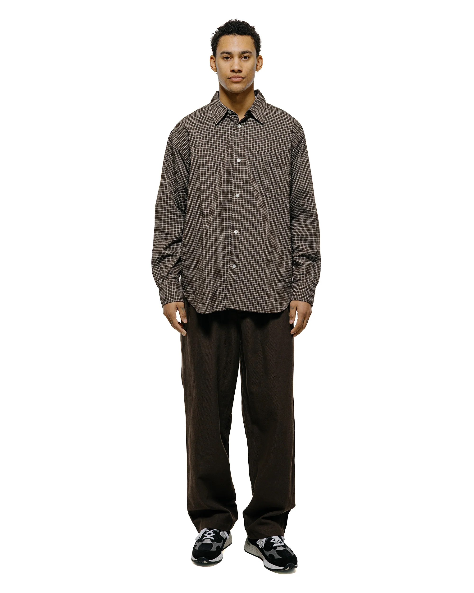 Norse Projects Hestur Relaxed Cotton Linen Twill Pleated Trouser Delicioso Brown - Image 4