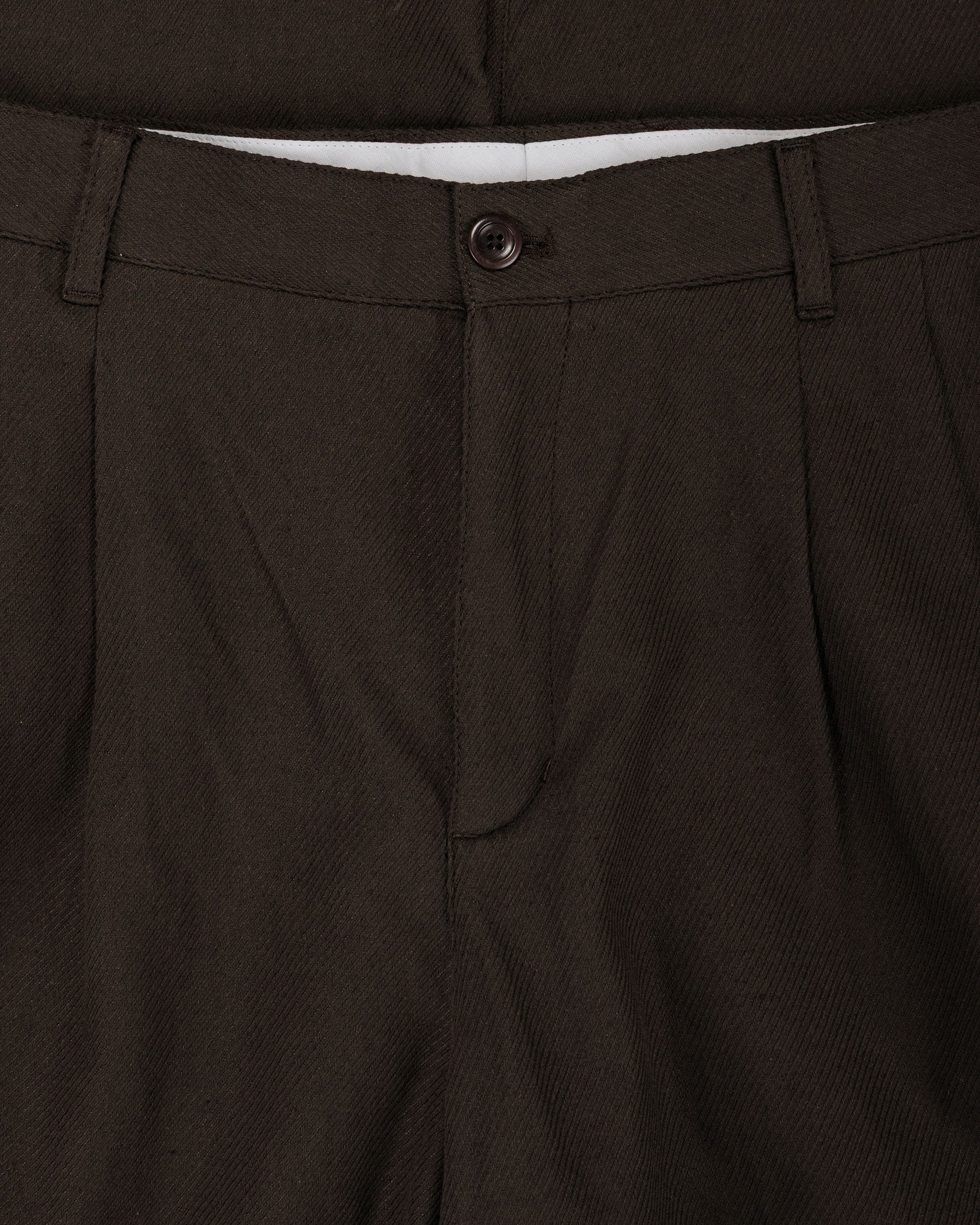 Norse Projects Hestur Relaxed Cotton Linen Twill Pleated Trouser Delicioso Brown - Image 5