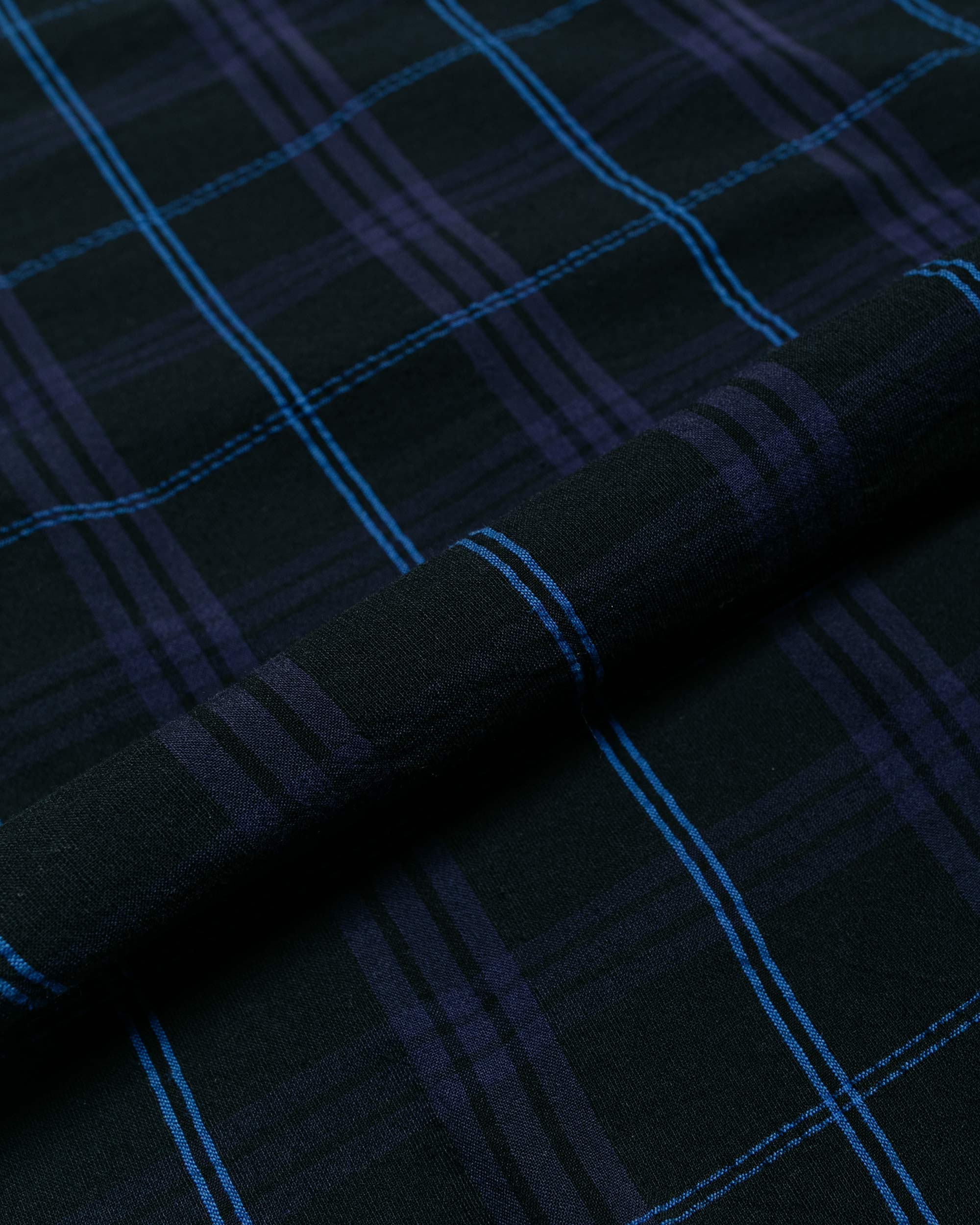 Norse Projects Ivan Relaxed Textured Check SS Shirt Dark Navy - Image 5
