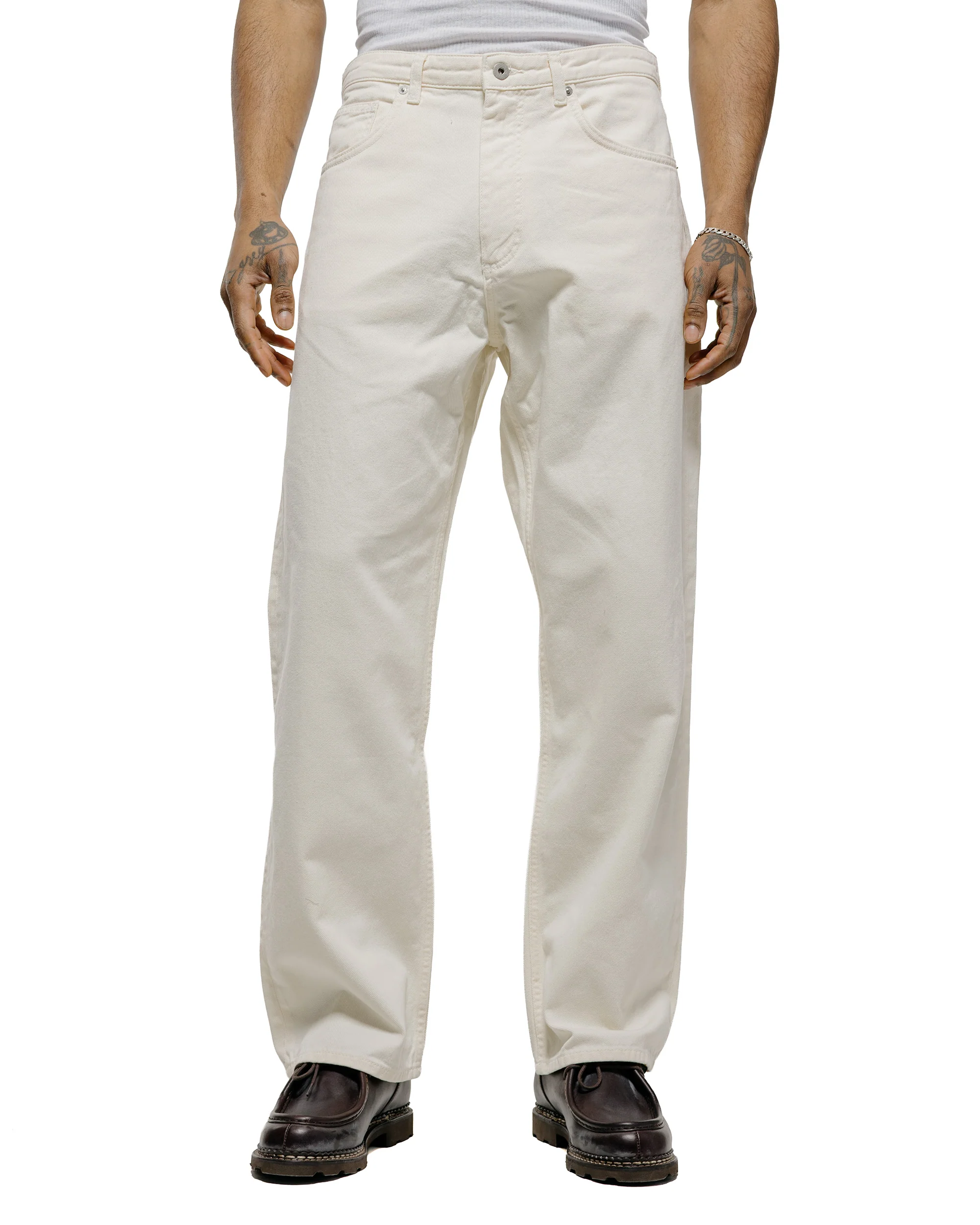 Norse Projects Korshavn Relaxed 5 Pocket Heavy Twill Natural Ecru - Image 2