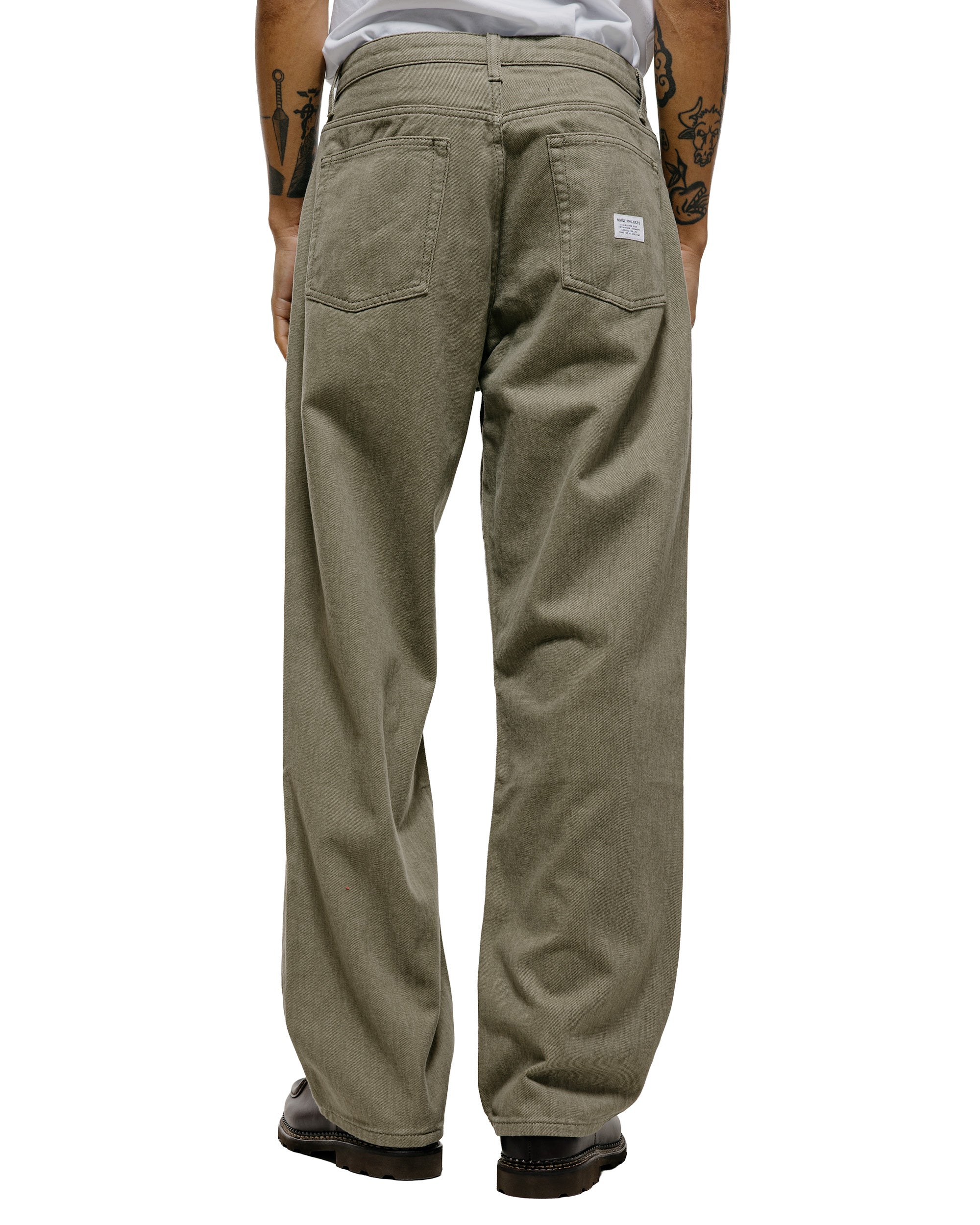 Norse Projects Korshavn Relaxed 5 Pocket Resist Dyed Twill Vetiver - Image 3