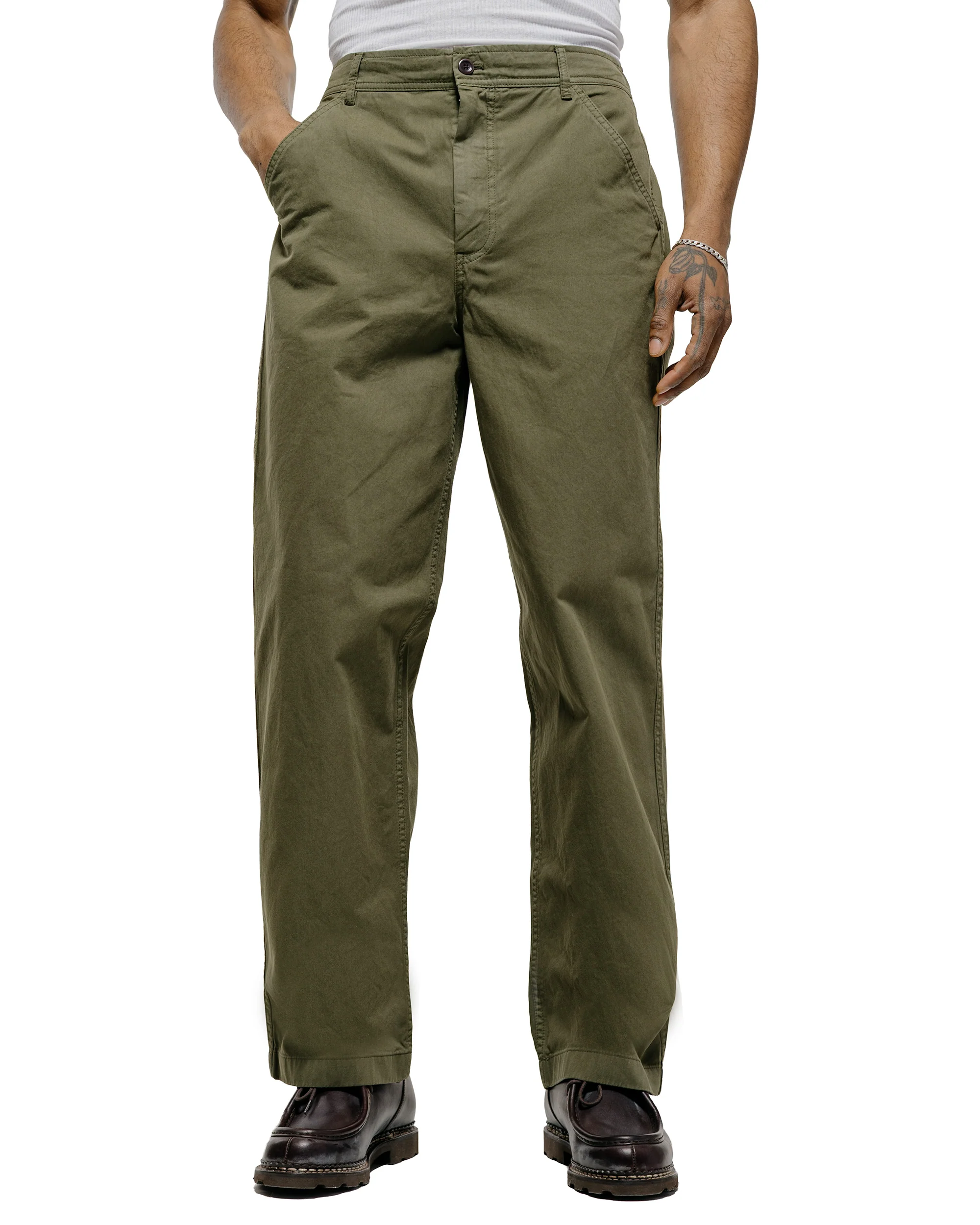 Norse Projects Kvitfjell Relaxed Cotton Twill Pant Olive Night - Image 2