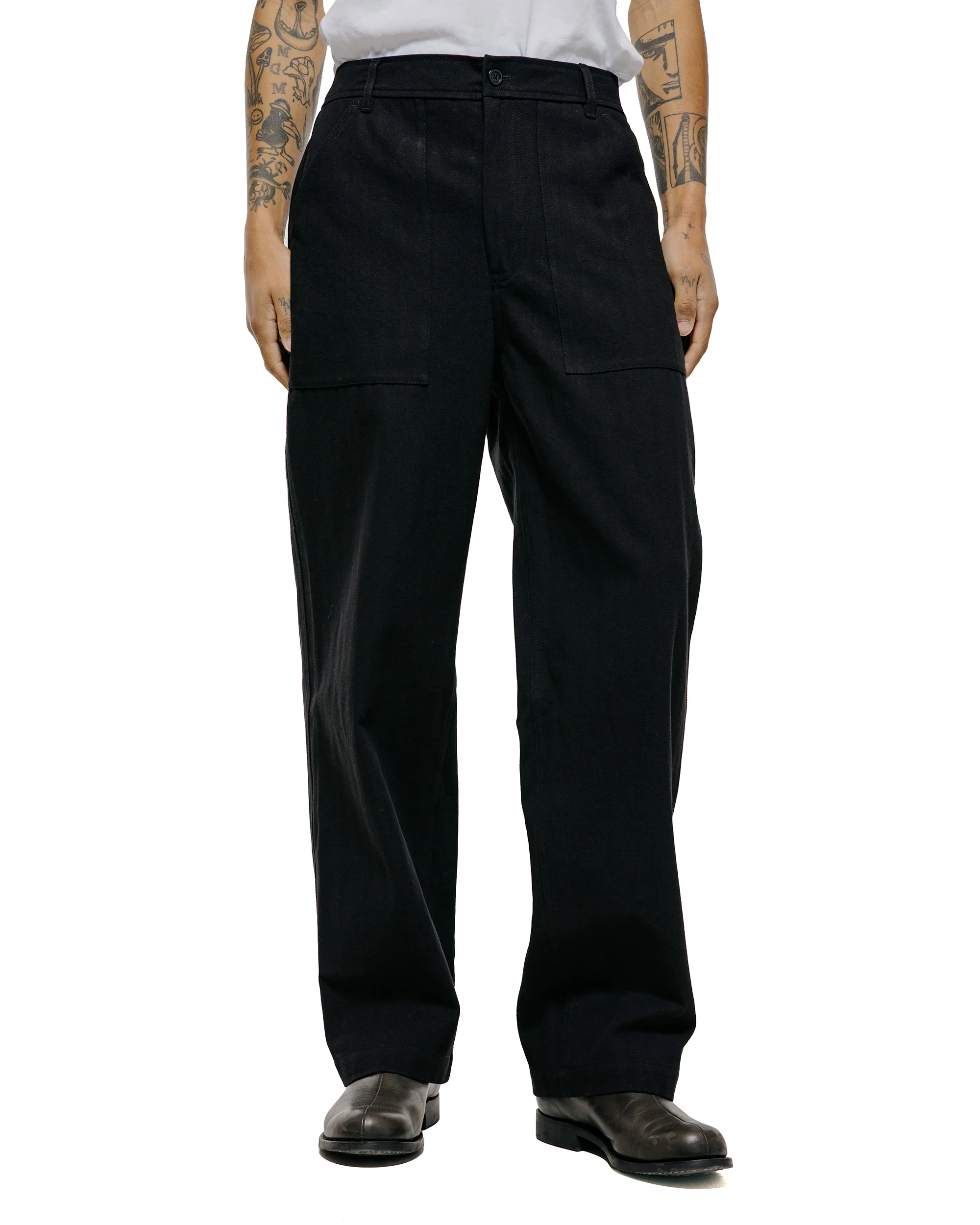 Norse Projects Kvitfjell Relaxed Cotton Wool Herringbone Pant Black - Image 2