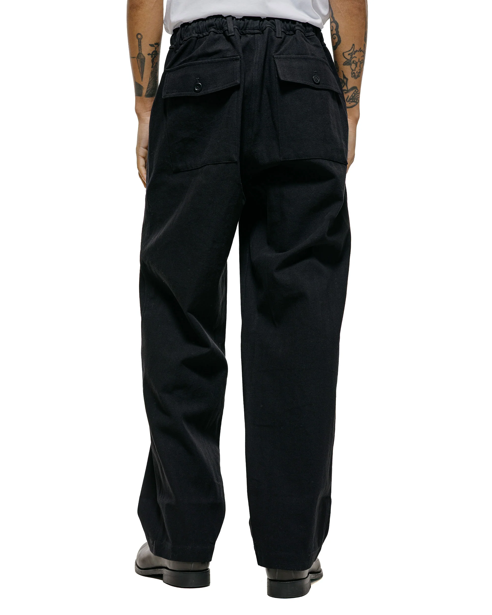 Norse Projects Kvitfjell Relaxed Cotton Wool Herringbone Pant Black - Image 3