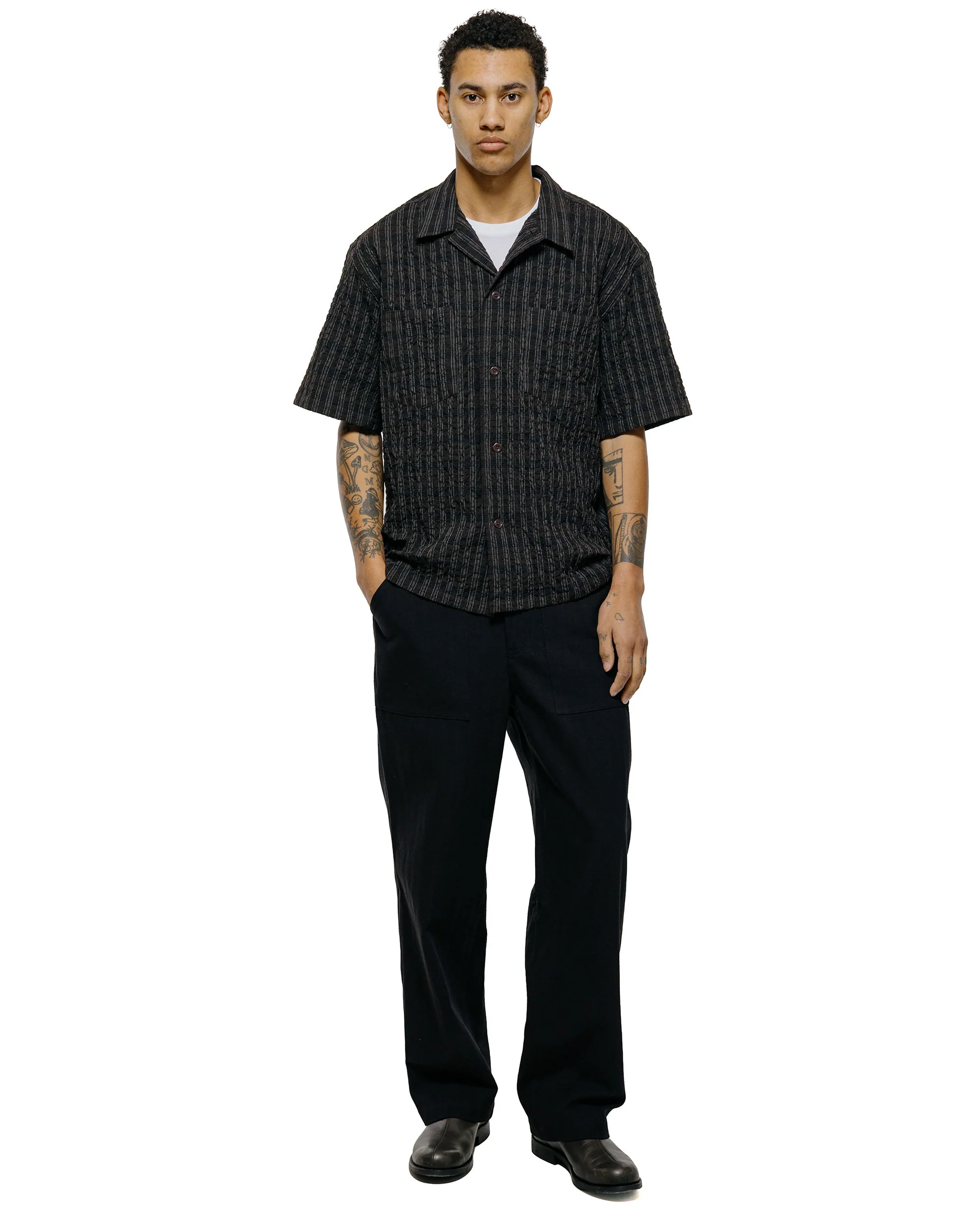 Norse Projects Kvitfjell Relaxed Cotton Wool Herringbone Pant Black - Image 4