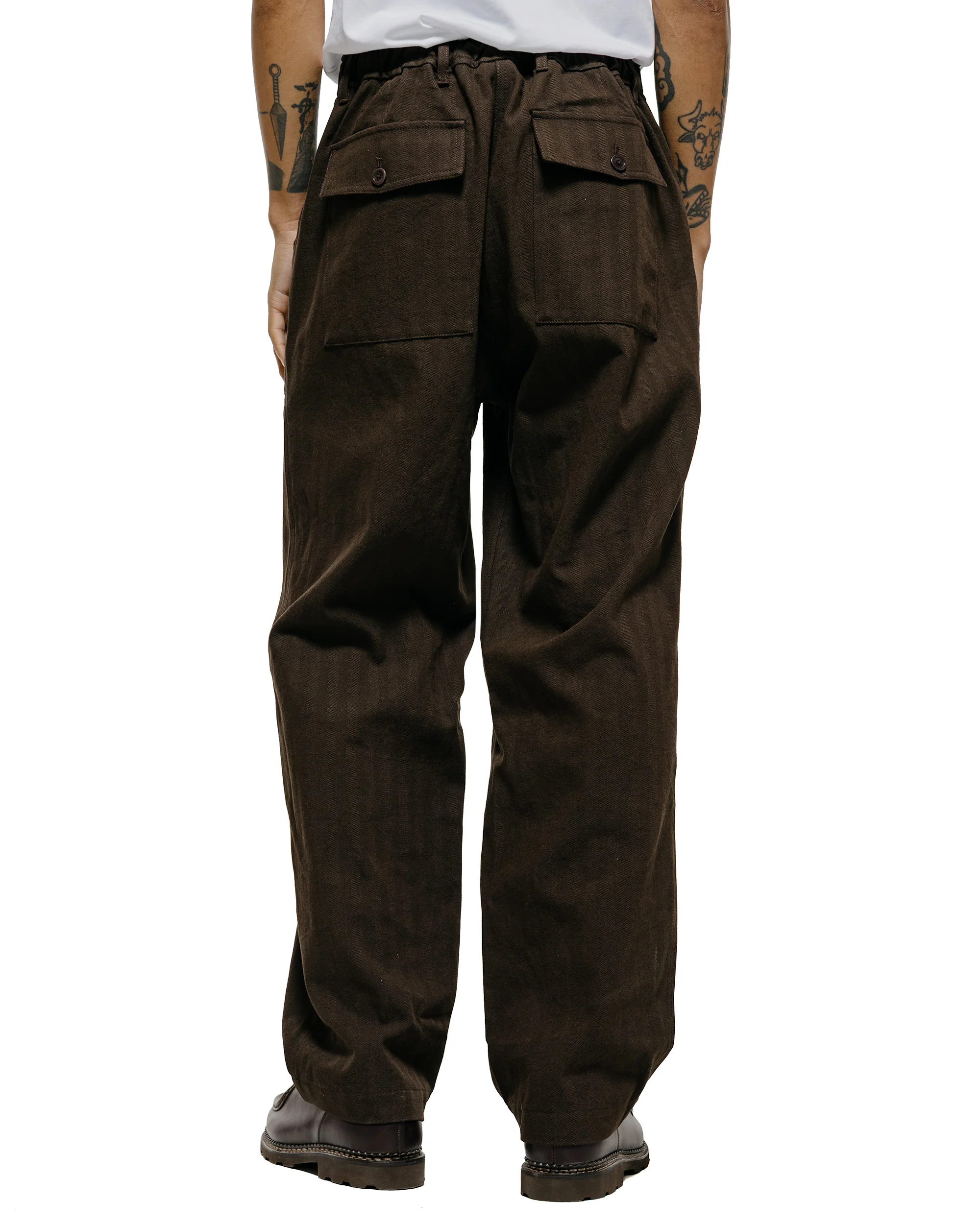 Norse Projects Kvitfjell Relaxed Cotton Wool Herringbone Pant Delicioso Brown - Image 3