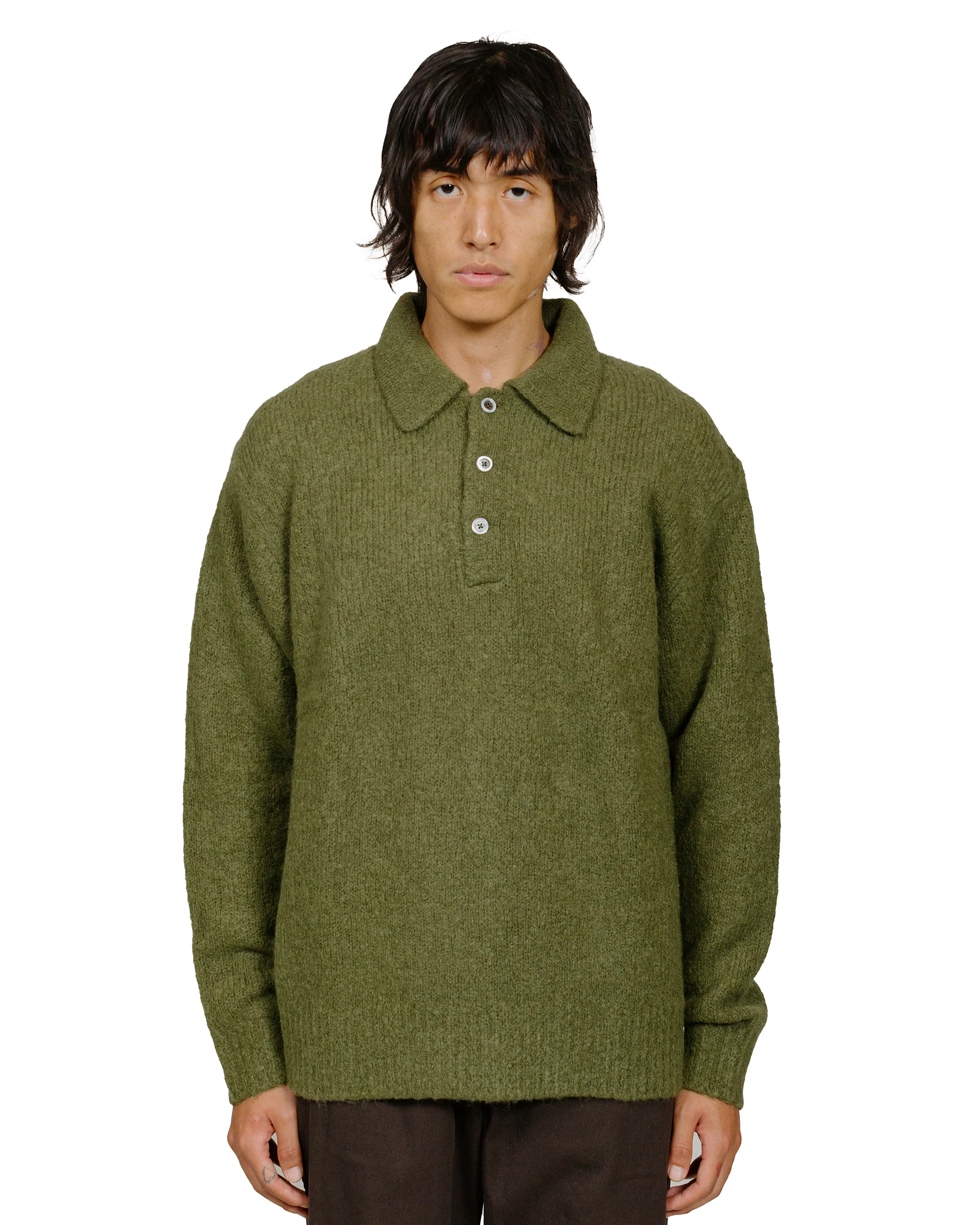 Norse Projects Rasmus Relaxed Brushed Polo Ivy Green - Image 2