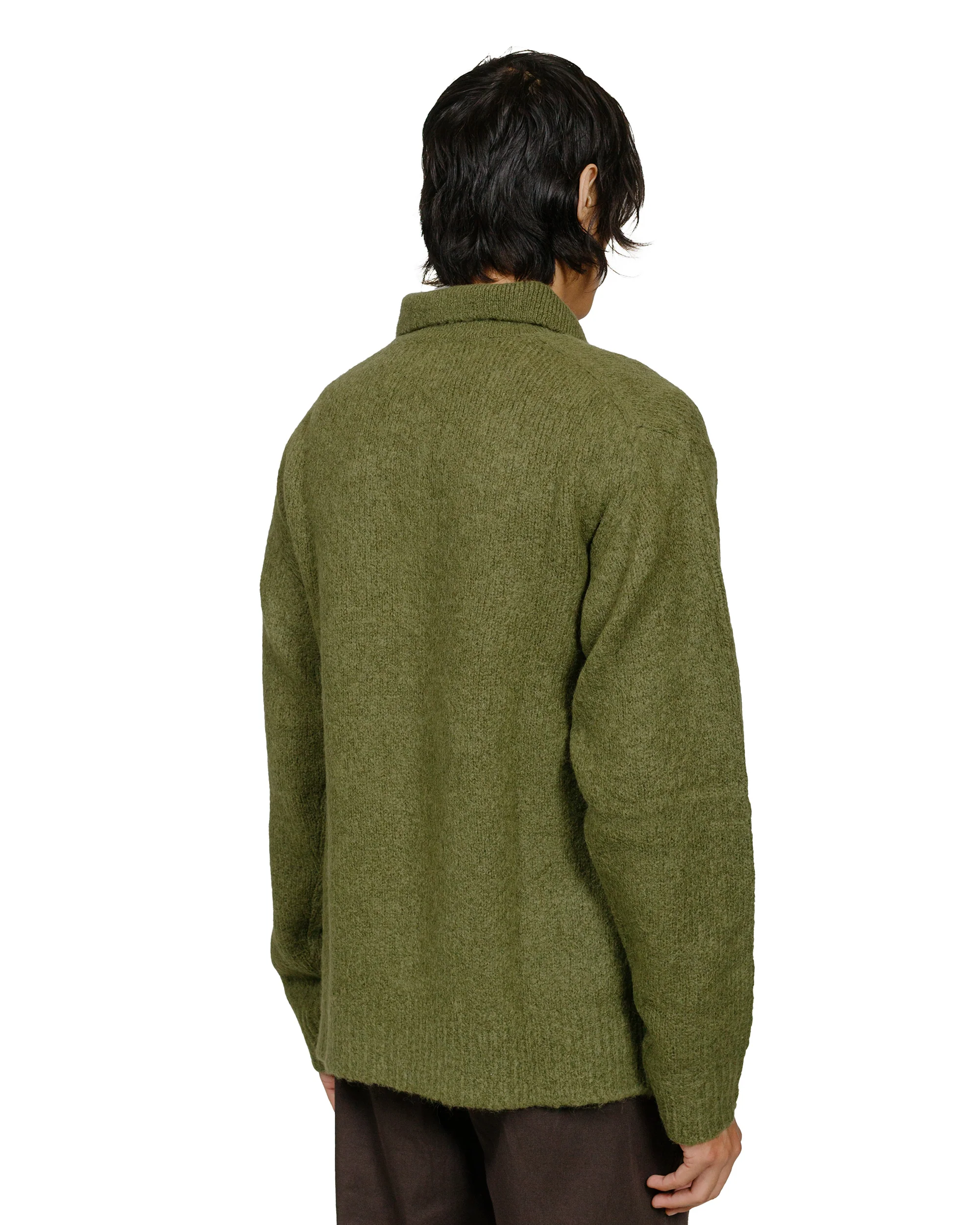 Norse Projects Rasmus Relaxed Brushed Polo Ivy Green - Image 3