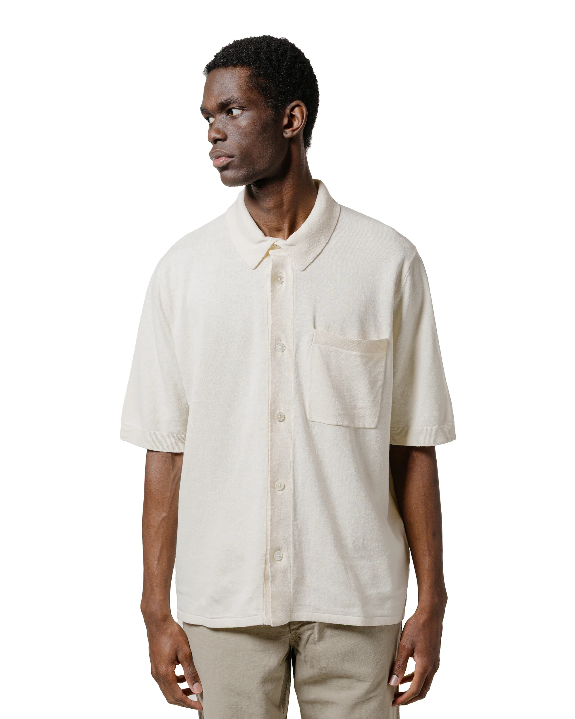 Norse Projects Rollo Cotton Linen SS Shirt Kit White - Image 2