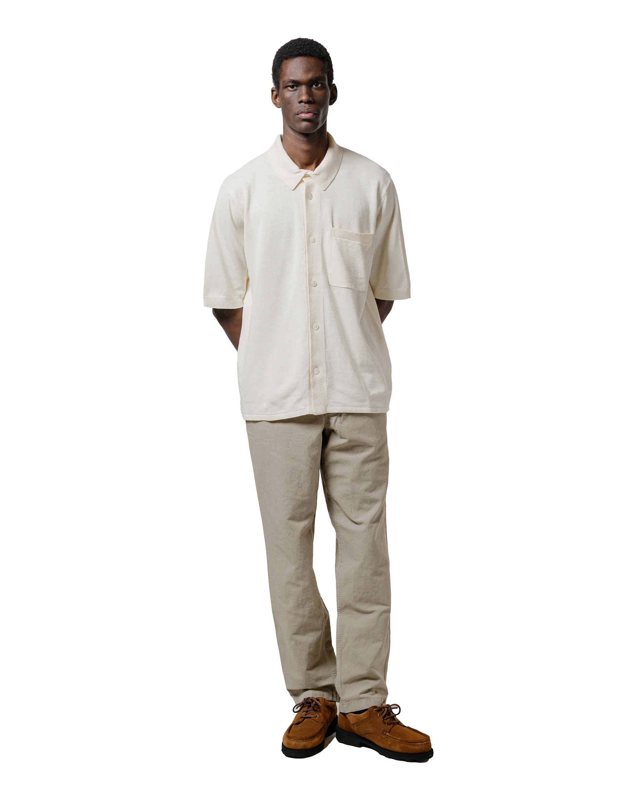 Norse Projects Rollo Cotton Linen SS Shirt Kit White - Image 4