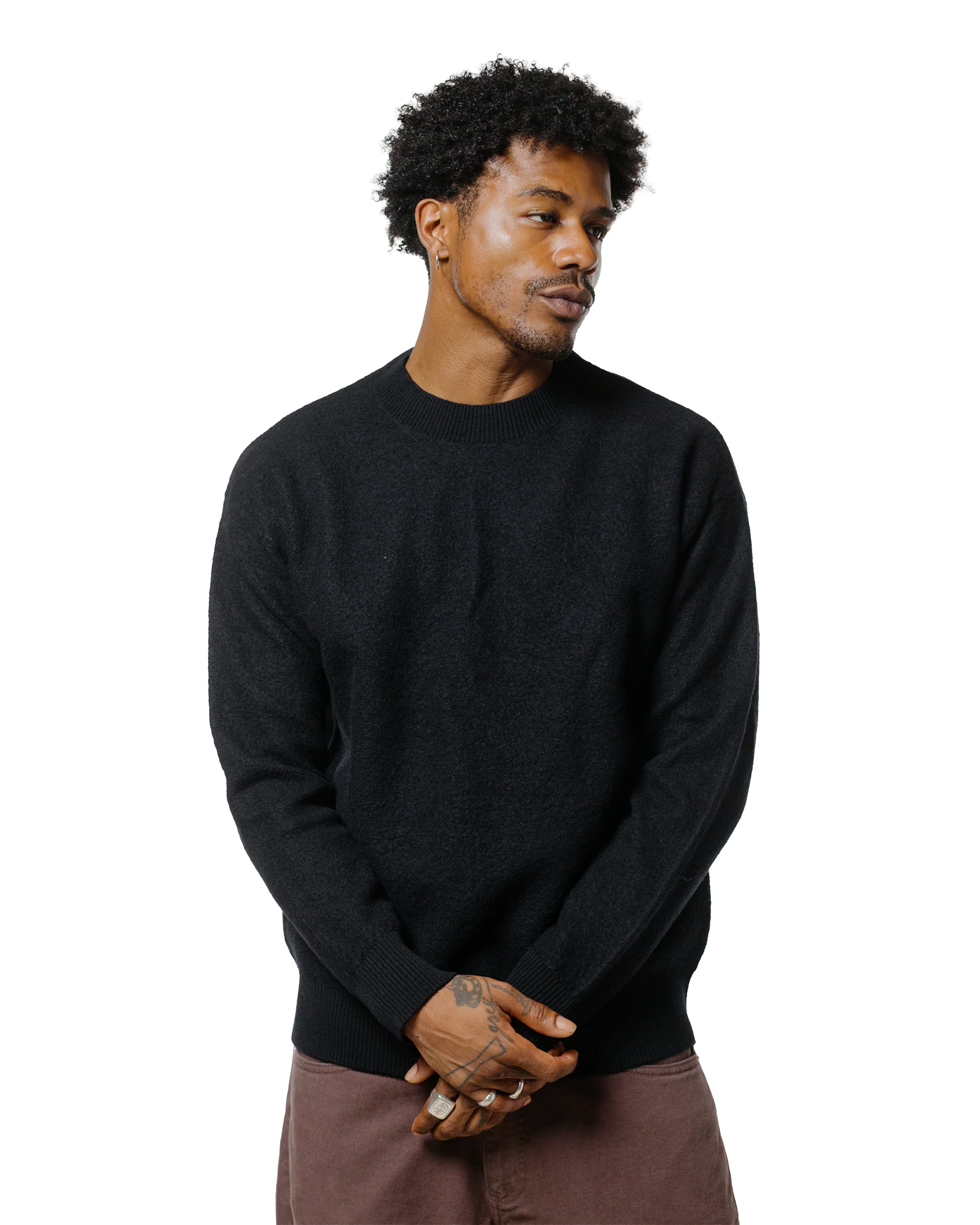 Norse Projects Rom Boiled Wool Crewneck Dark Navy - Image 2
